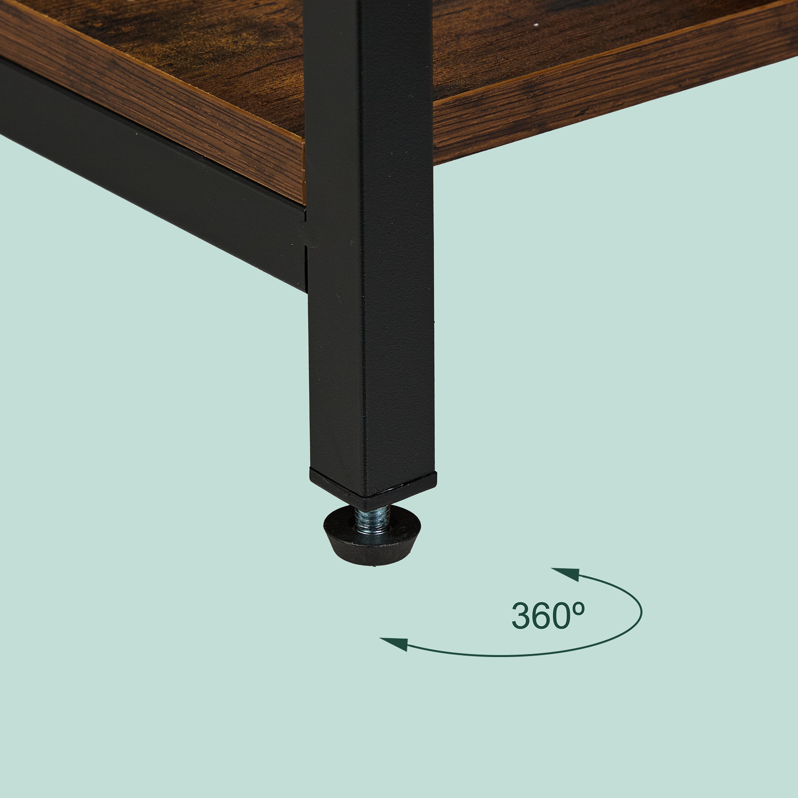 Cabideiro, aberto, armário, prateleiras e barra, 180 x 141 x 40 cm, cabideiro, metal, preto/castanho, Relaxdays - 6