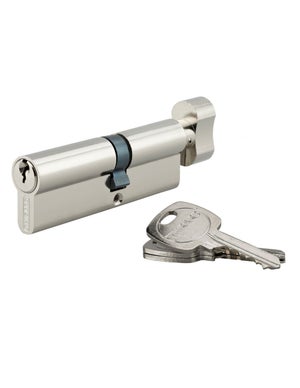 Cylindre Haute Sécurité ABUS D6PS – 40/40 à Bouton, 5 Clés, Argenté