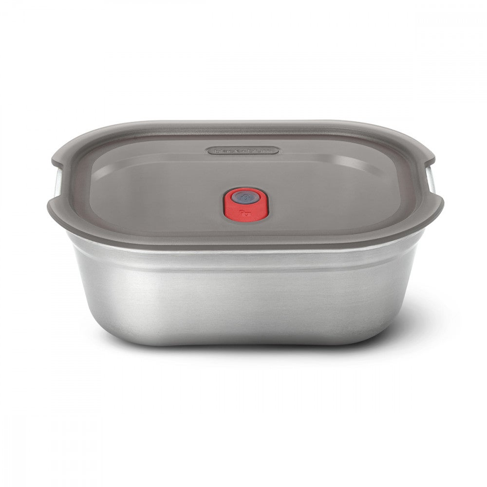 BLACK + BLUM Contenitore per il pranzo, riutilizzabile, per picnic e campeggio, in acciaio inox, adatto al microonde, con coperchio a prova di perdite, lavabile in lavastoviglie e in forno, quadrato