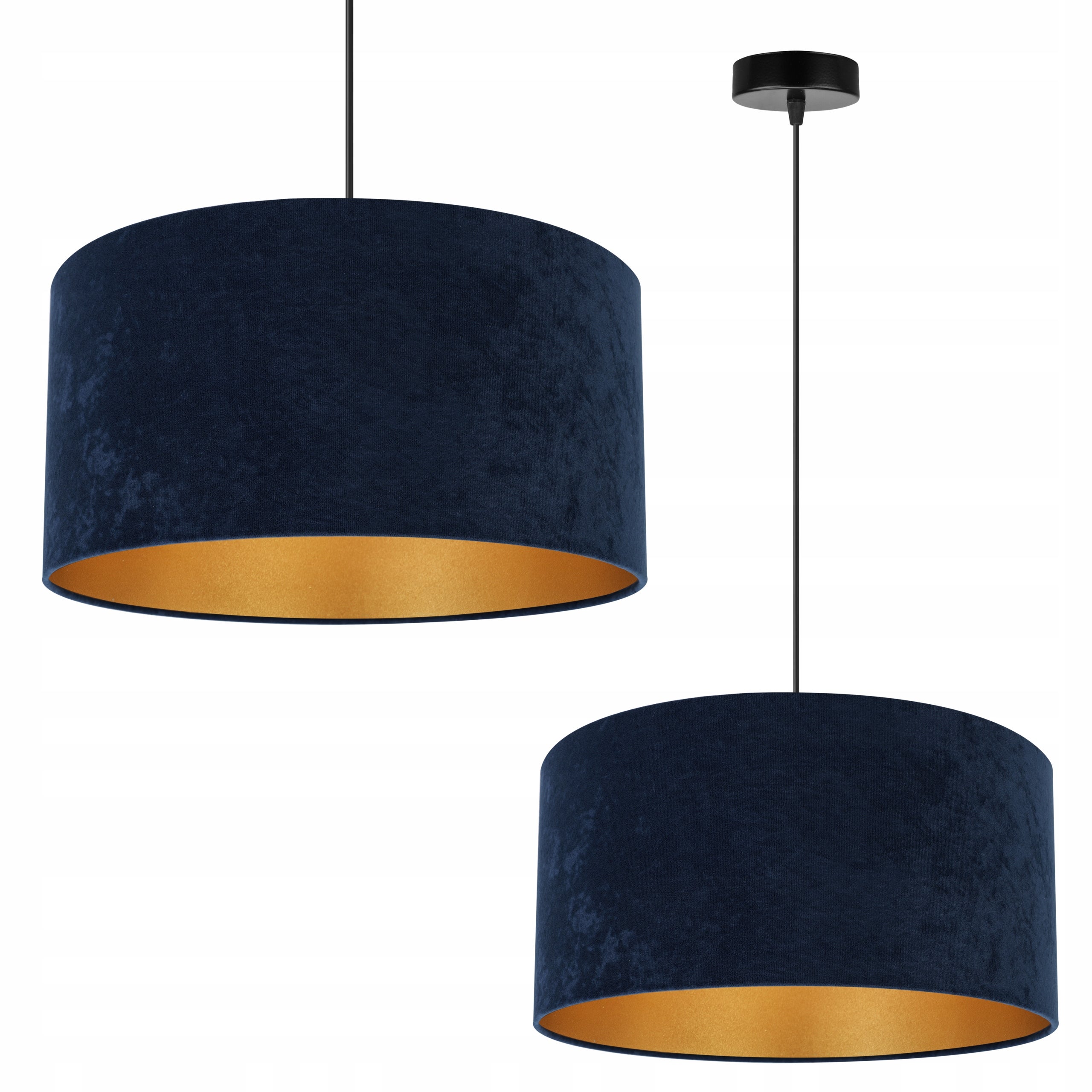 Lampa sufitowa wisząca modern 1xE27 klosz okrągły złoty/granatowy Light Home LH