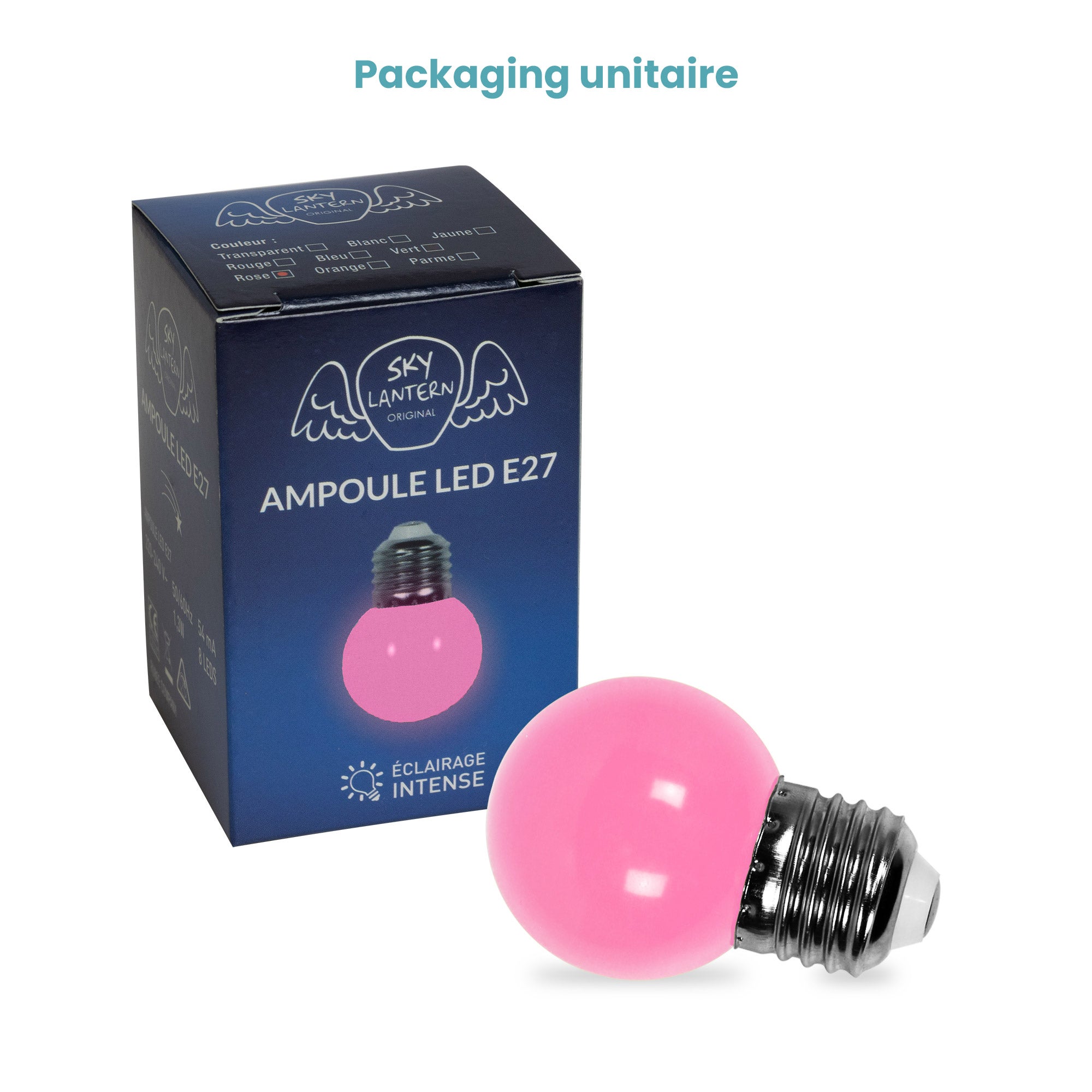 Ampoule Guirlande Guinguette Led E27 Couleur Rose - 1.5W SKYLANTERN - 5