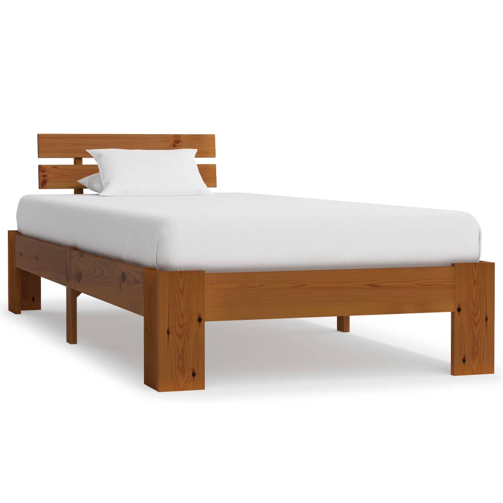 Vidaxl Estructura De Cama Madera Maciza Pino Miel 100X200 Cm Marrón , Leroy Merlin
