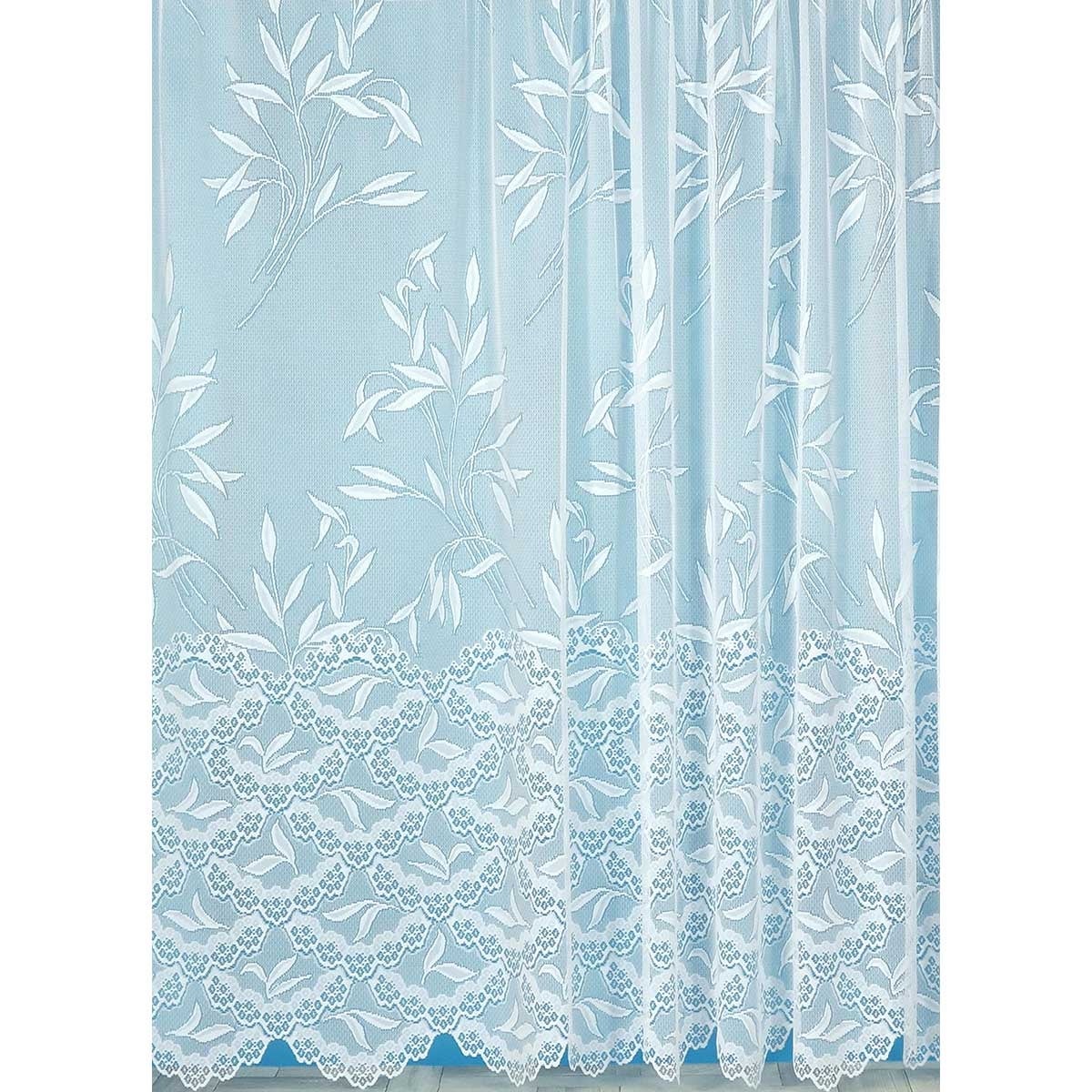 Rideau Dentelle Voilage Blanc Dentelle Florale Avec Nœud - 100x93cm - Pour Cuisine, Chambre, Salon Voile Chretien