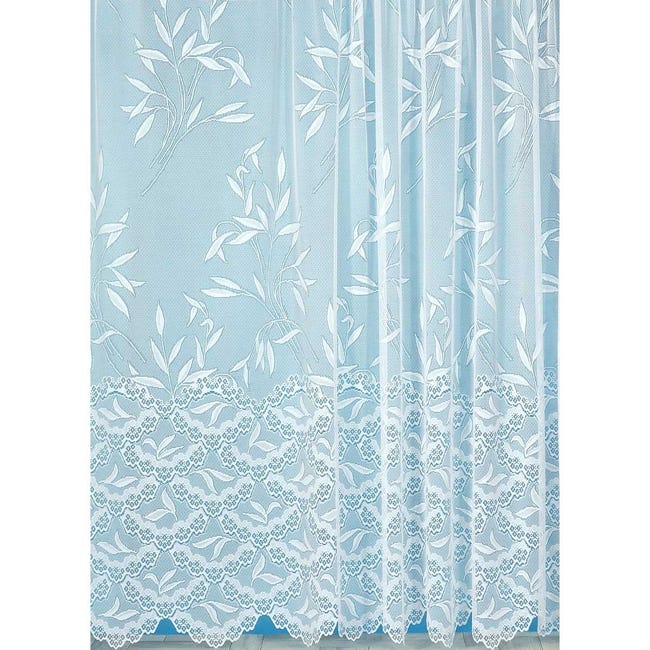 Rideau Dentelle Voilage Blanc Dentelle Florale Avec Nœud - 100x93cm - Pour Cuisine, Chambre, Salon Voile Chretien Rideau Dentelle Voilage Blanc Dentelle Florale Avec Nœud - 100x93cm - Pour Cuisine, Chambre, Salon Voile Chretien