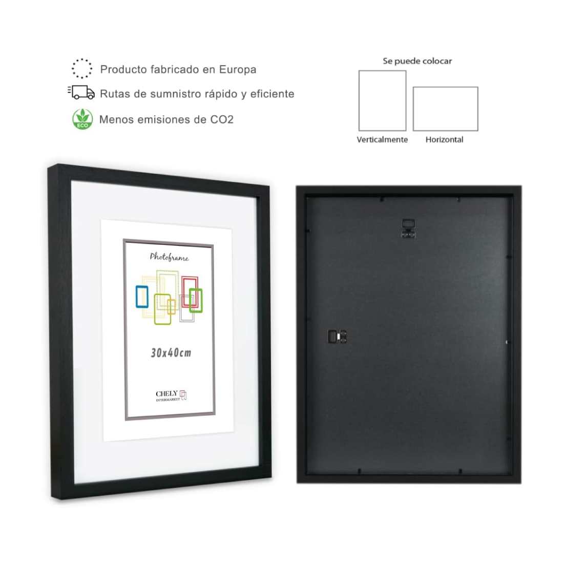 Moldura para foto 30x40 cm (Int. 21x30 cm) Preto MOD-351 (3 unid.) moldura ideal para fotos - 5