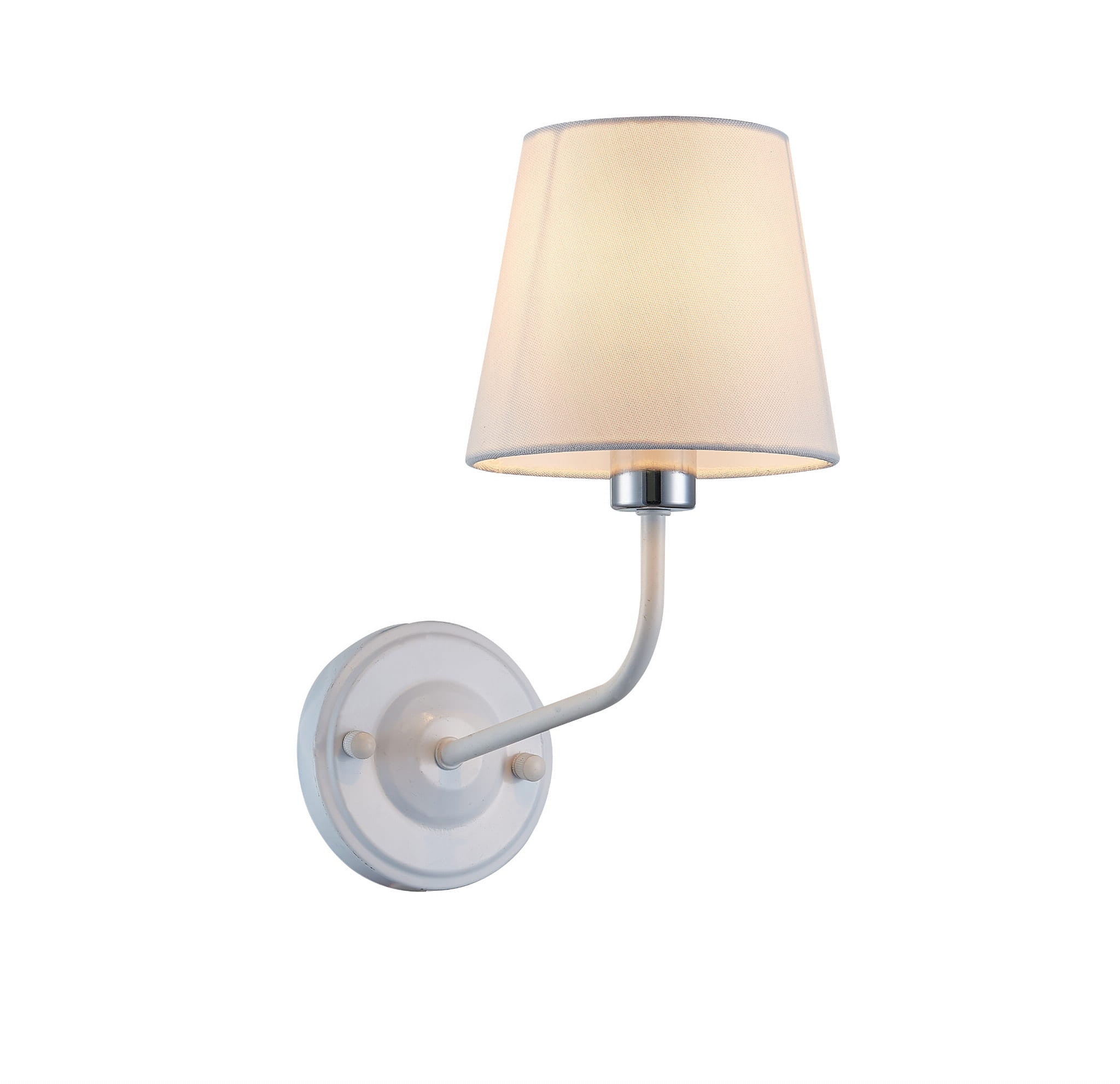 Kinkiet ścienny York biały chromowany 1xE14x60W wym: 33 x 15 x 25 cm tkanina IP20 Candellux