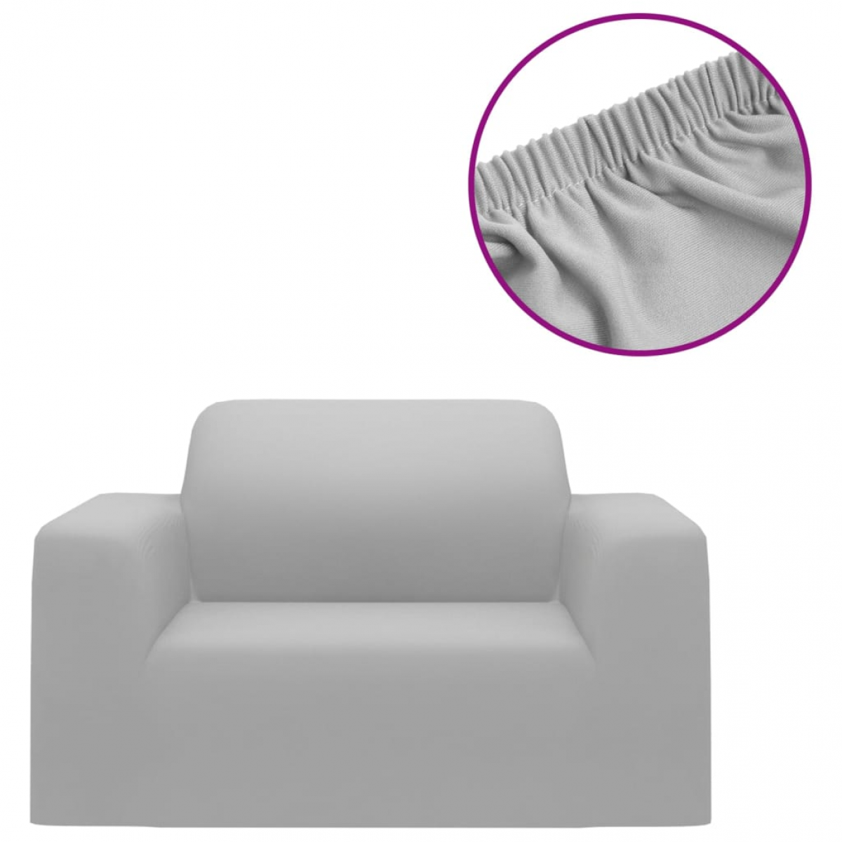 Husă de scaun COMFORTXL gri, elastică, din jerseu din poliester