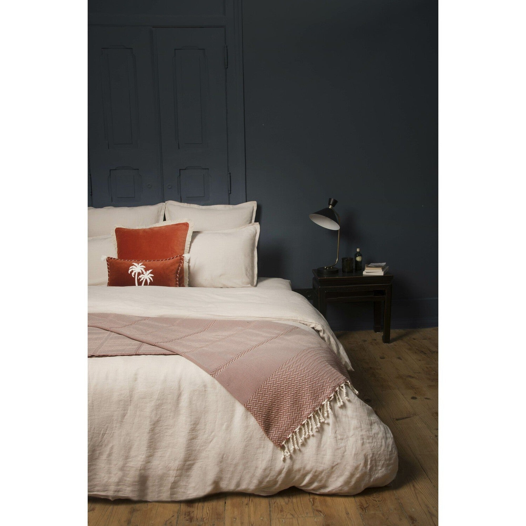 Plaid 130x170 coton rouge tomette - 7