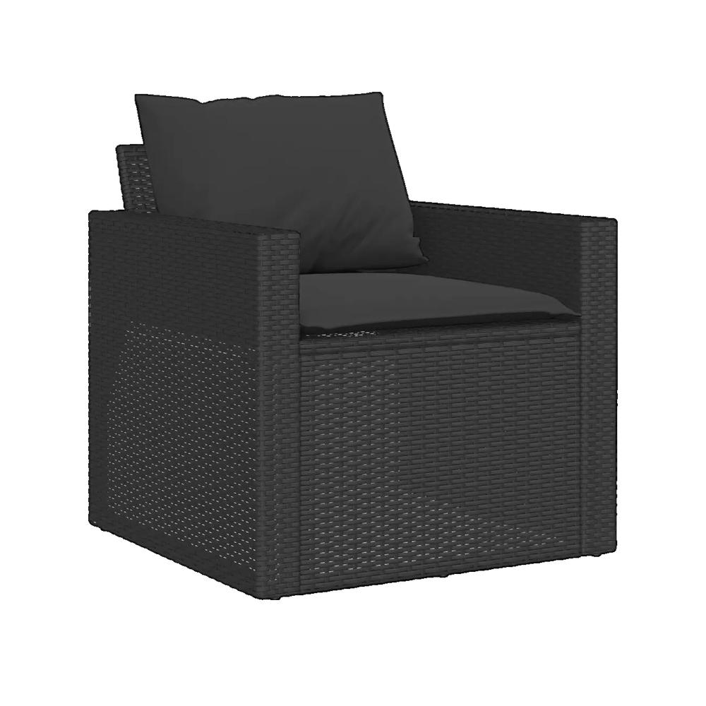 Zestaw mebli ogrodowych vidaXL 4 szt czarny rattan syntetyczny modułowy