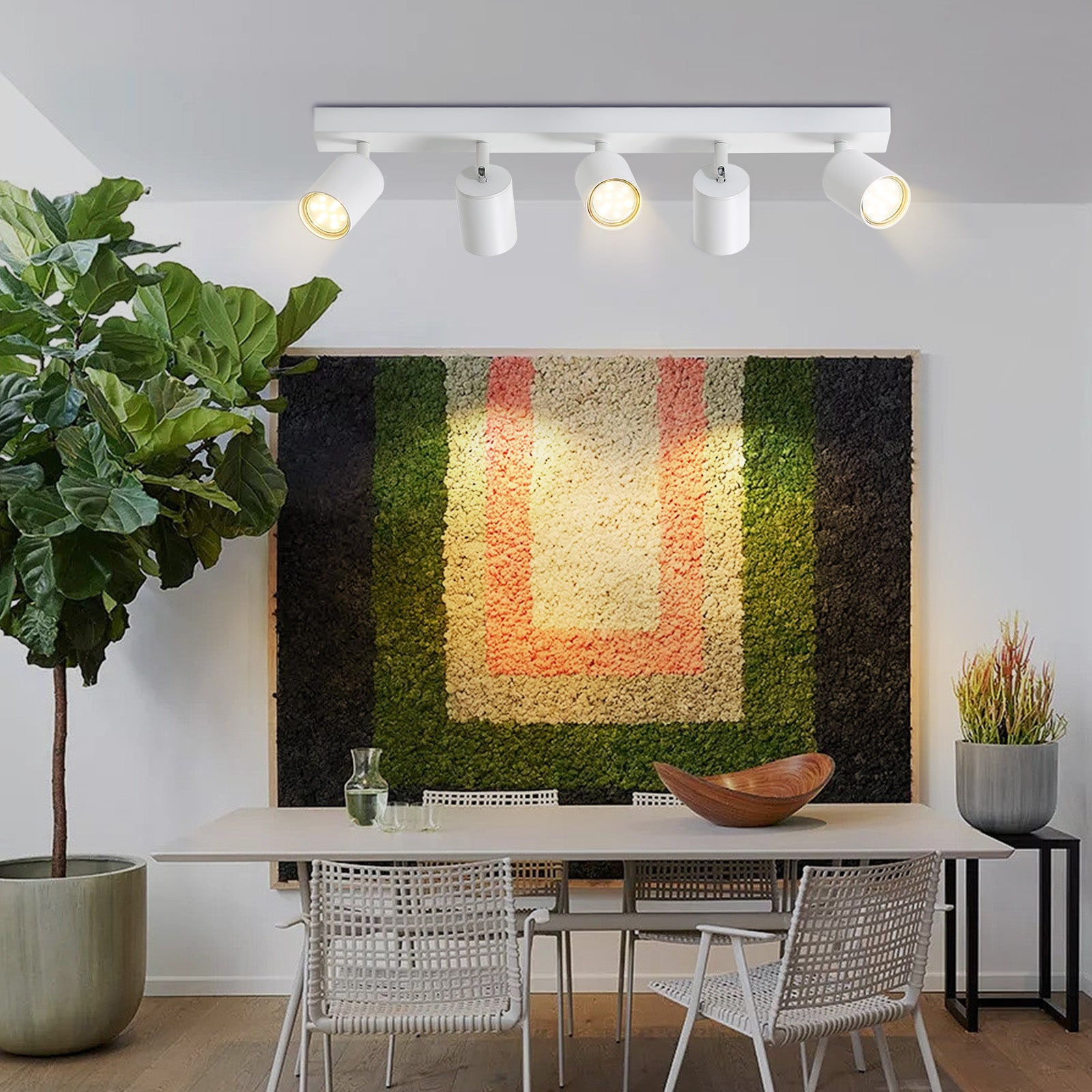 NETTLIFE 5 holofotes de teto LED brancos GU10 chama 330 ° giratória moderna lâmpada de parede industrial para sala de estar quarto sem lâmpada - 3