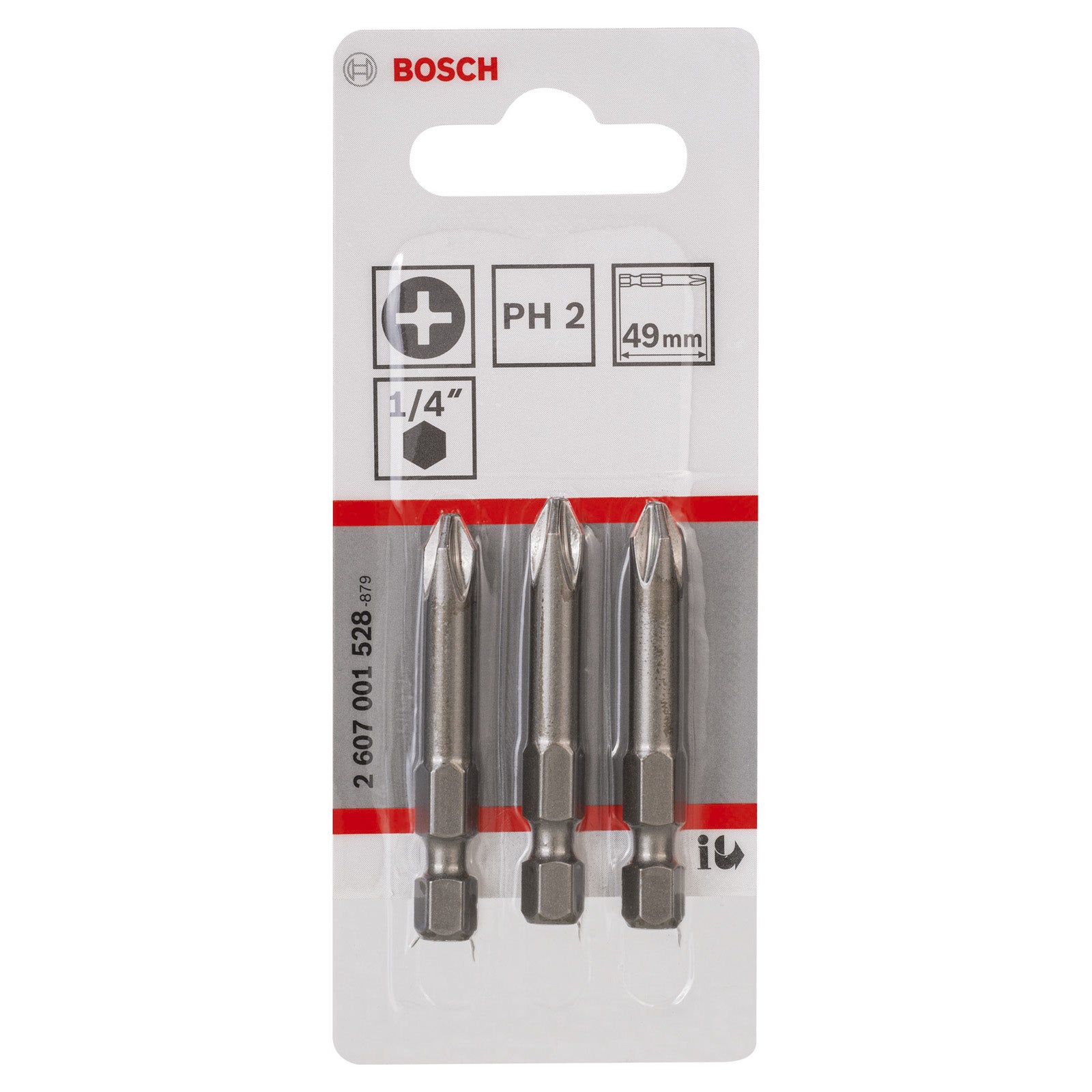 3 Embouts De Vissage Qualite Extra-Dure Ph2 Emmanchement Hexagonal 49mm - 3