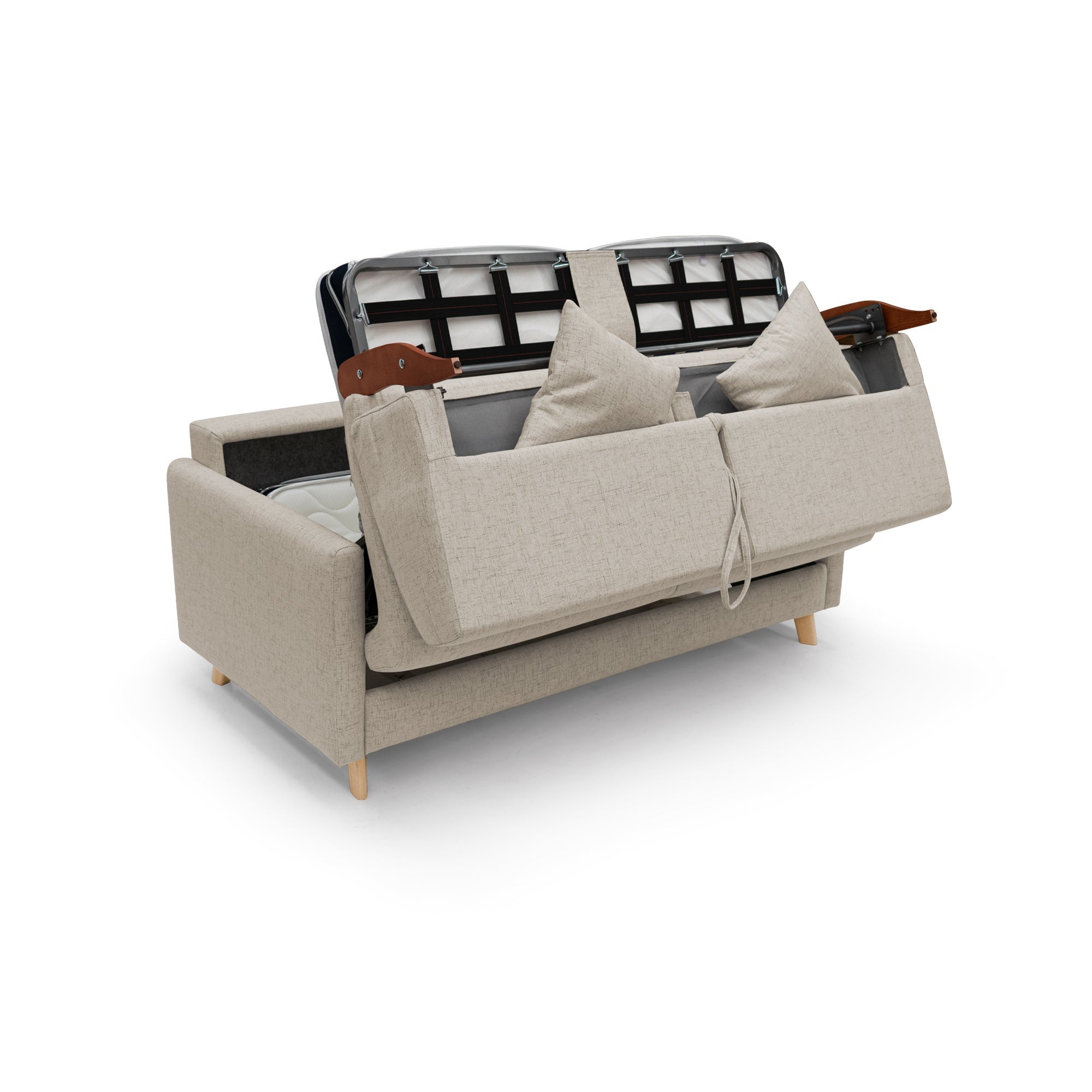 Edgar Canapé lit convertible en tissu FELIS imperméable T03 180 cm (mat. 140x197) beige - 5