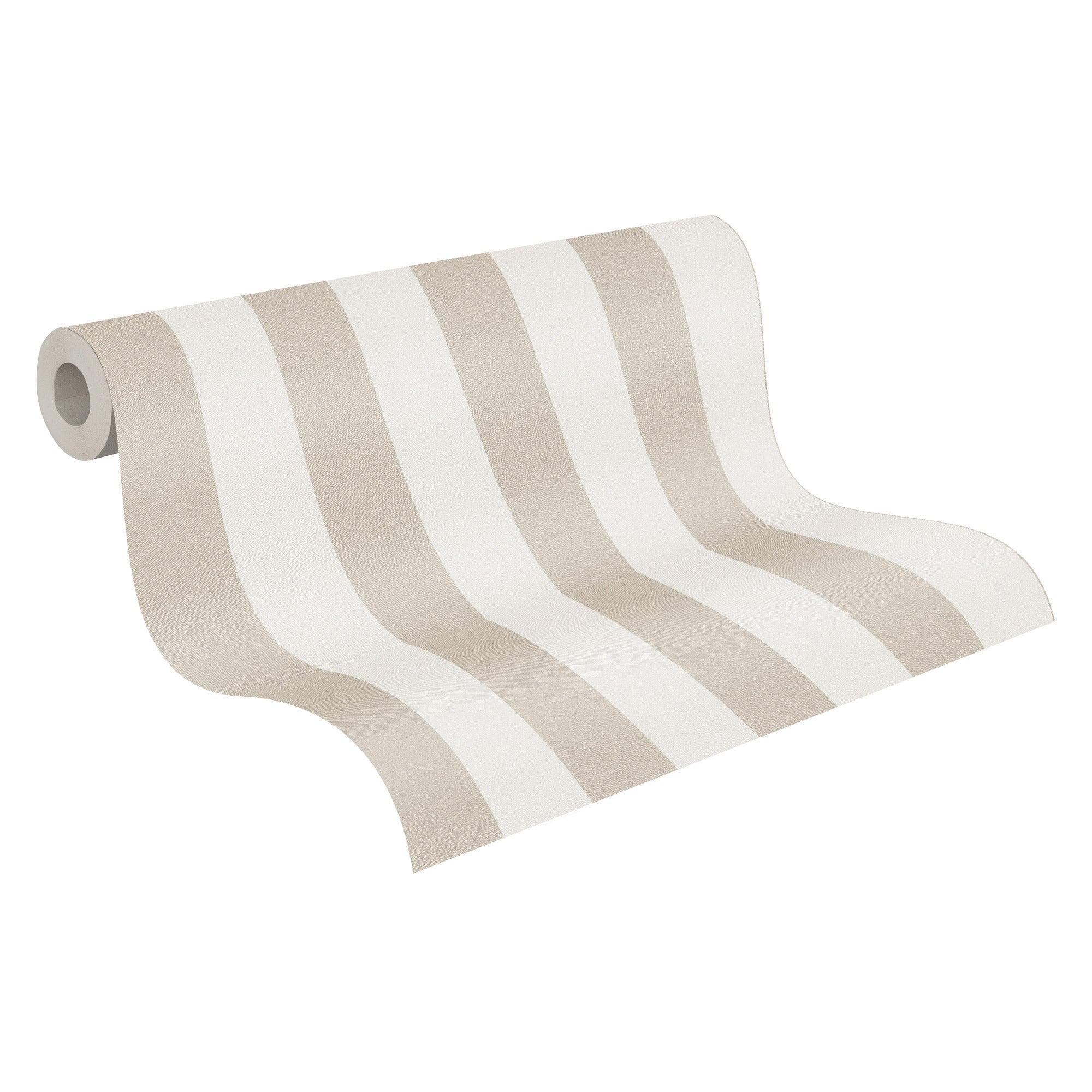 Papier peint rayé beige chambre adulte Tapisserie à rayures beige & blanc idéale salon Papier peint intissé vinyle couloir - 3