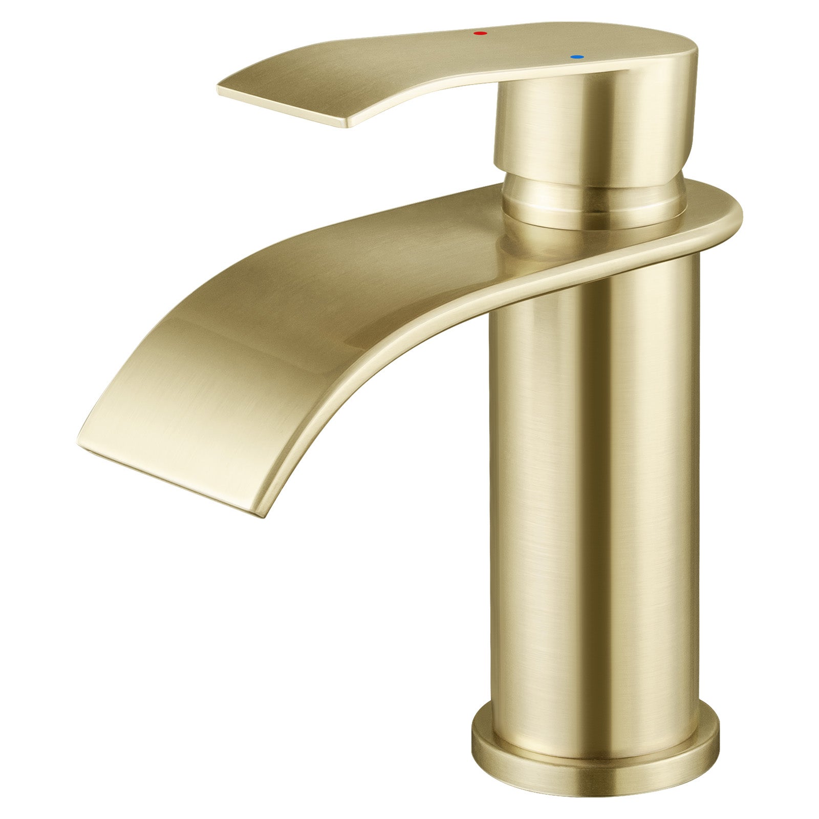 Robinet De Salle De Bain Haute Cascade, Mitigeur De Lavabo Mat Brossé Rétro, Robinetterie De Lavabo En Laiton Robinet De Salle De Bain A Levier Unique Antique Pour Robinet De Bain 84052898