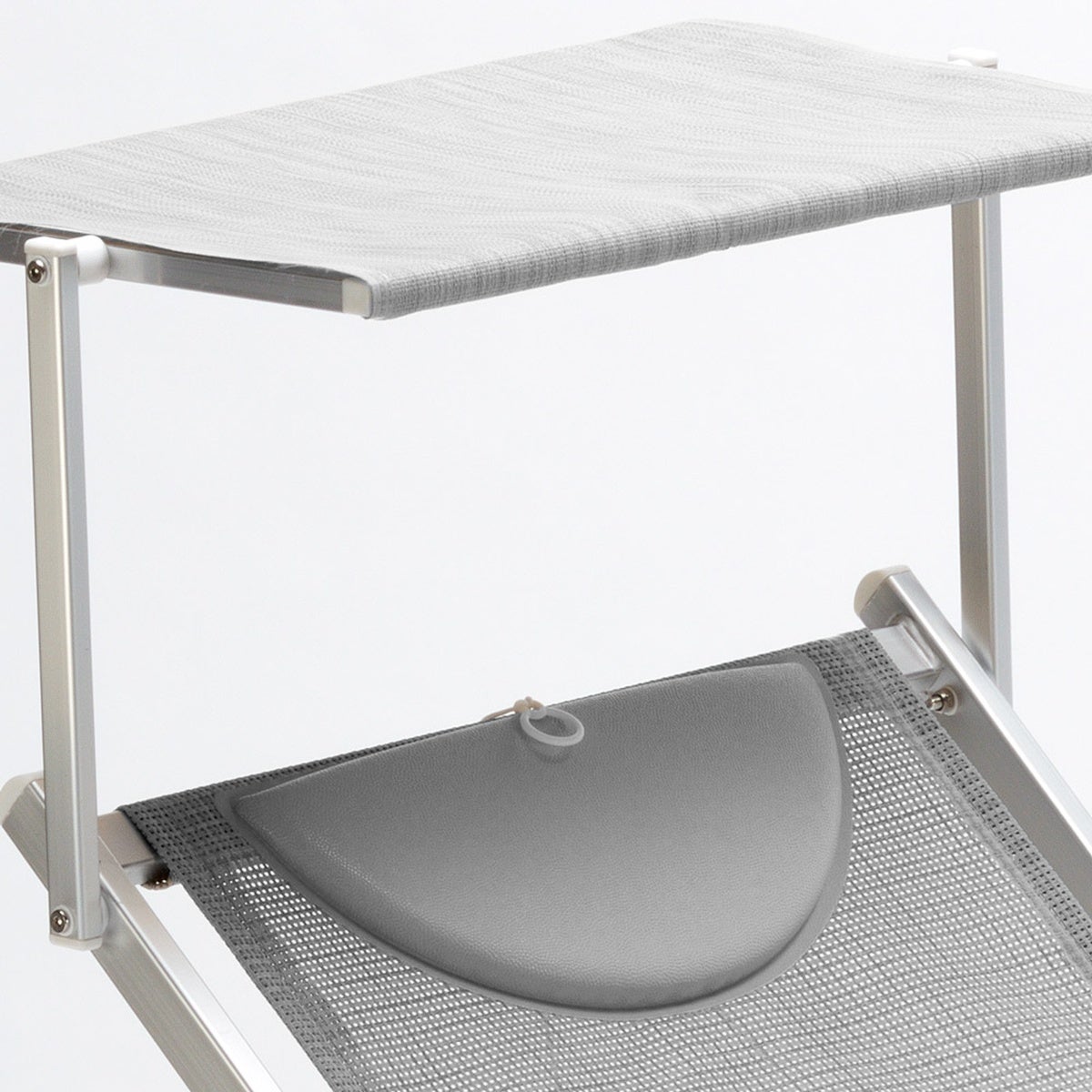 2 Lettini spiaggia mare prendisole professionali in alluminio Italia - Grigio - 7