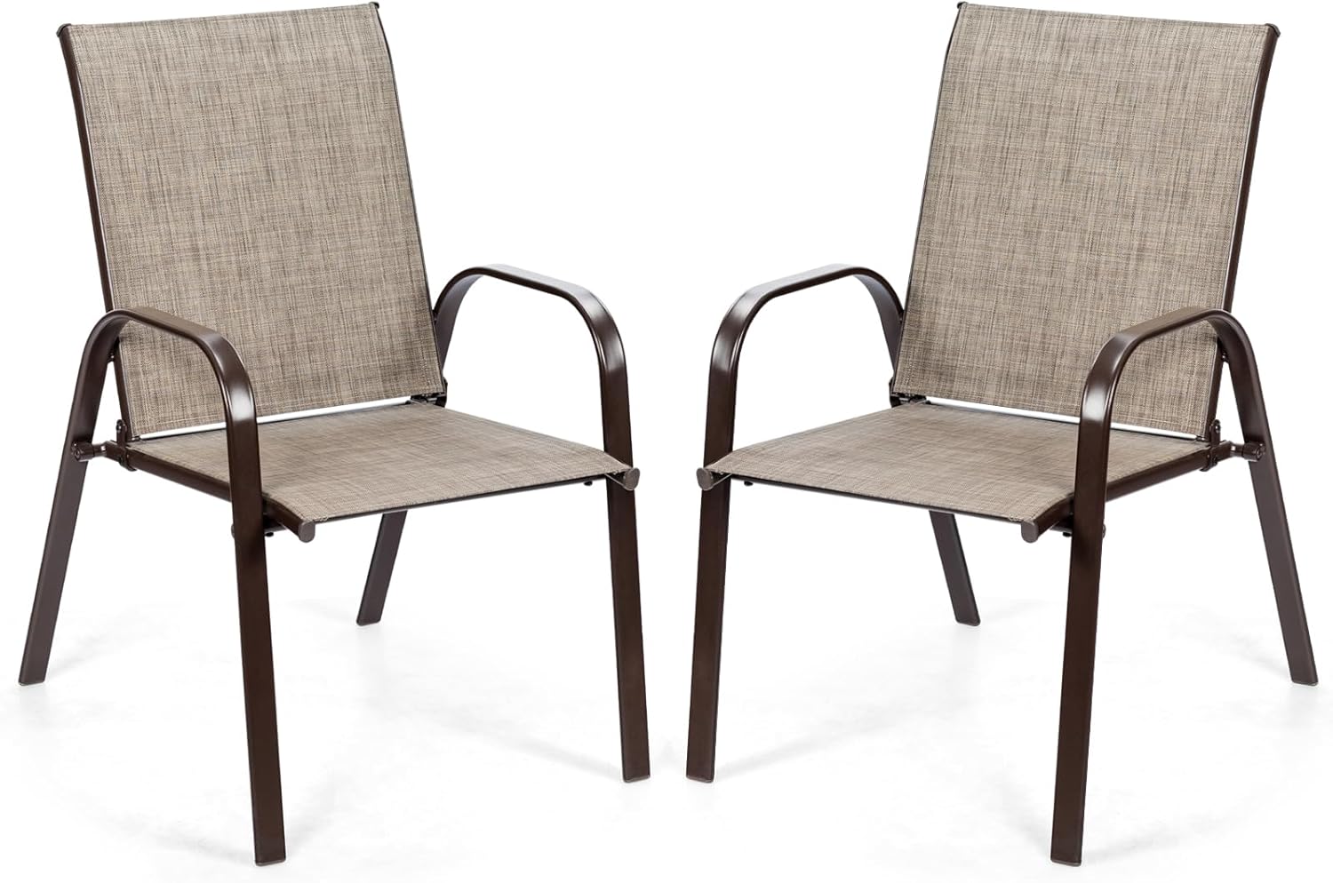 Zestaw 2 krzeseł ogrodowych z podłokietnikami, krzesła balkonowe, obciążenie do 200 kg, do ogrodu, na balkon, do basenu, 56 x 72 x 90 cm (kolor