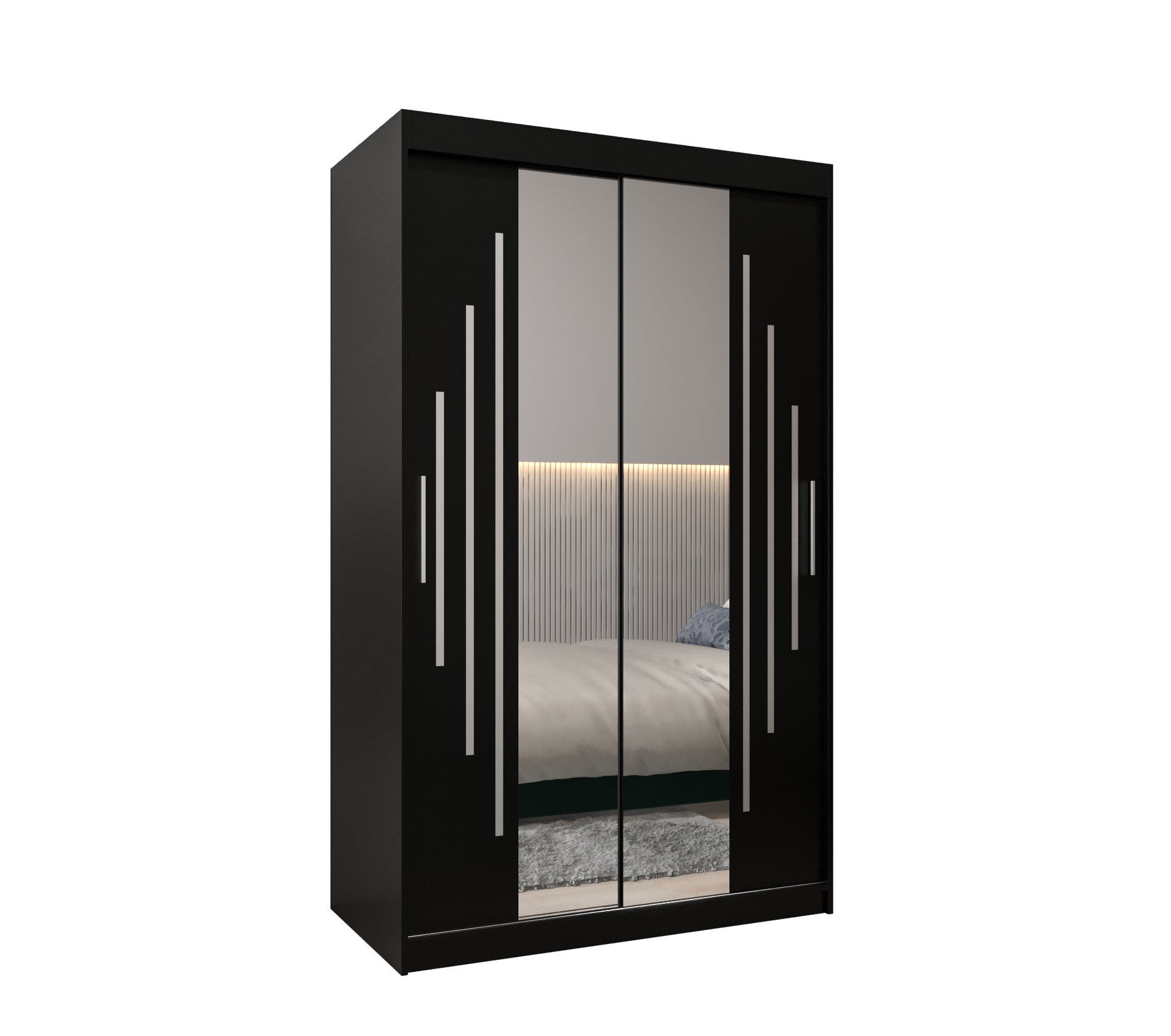 Szafa przesuwna garderoba York 1 120 x 62 x 200 cm Czarny - Abiks Meble