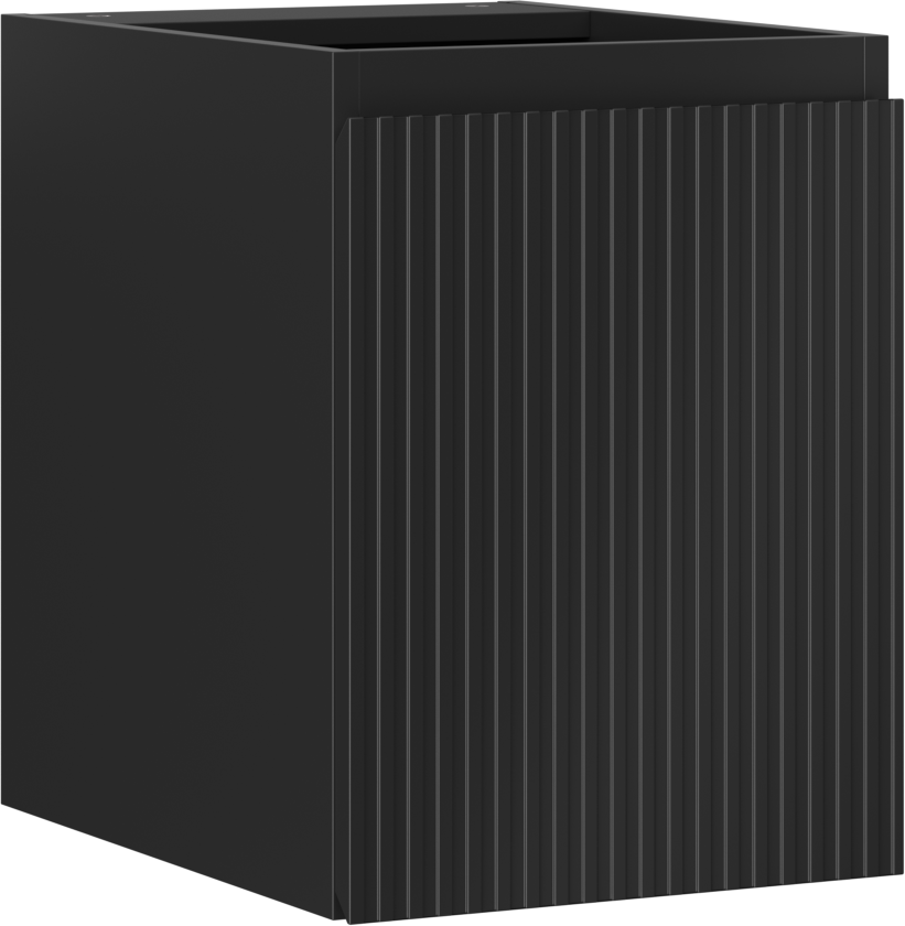 Mexen Rivel szafka łazienkowa podumywalkowa 35 cm, 1 drzwi, ryflowana, czarna mat - 91A21-03547-1-BF71