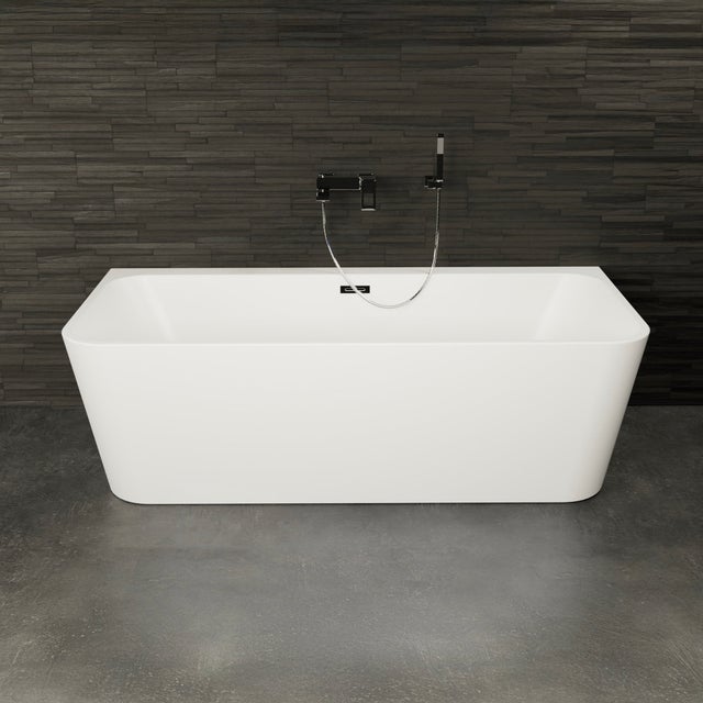 Vasca Semi-freestanding A Parete Mint 180 Blanche (bianco) L180 X L81 X H57 Cm, By Spalina