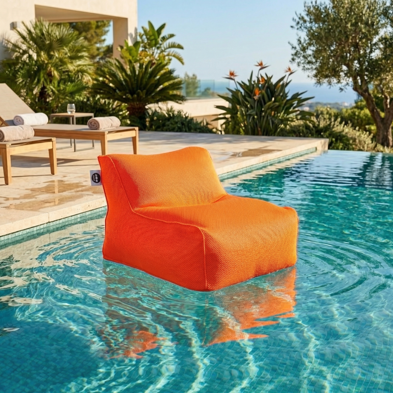 Fauteuil piscine XL flottant 100 x 90 x 70 cm intérieur / extérieur sans polystyrène Orange (DC10090-6) - 2