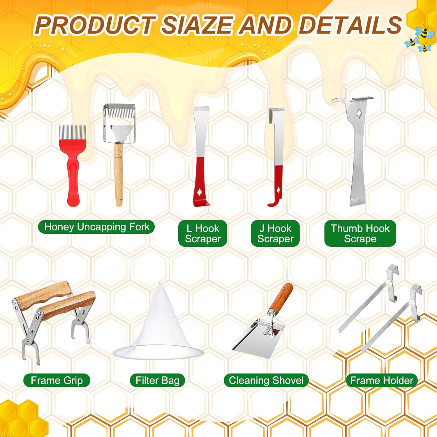30 Pièces de Fournitures Apicoles Équipement de Ruche Kit de Démarrage pour Apiculture Fournitures pour Débutants et Apiculteurs Professionnels - 2