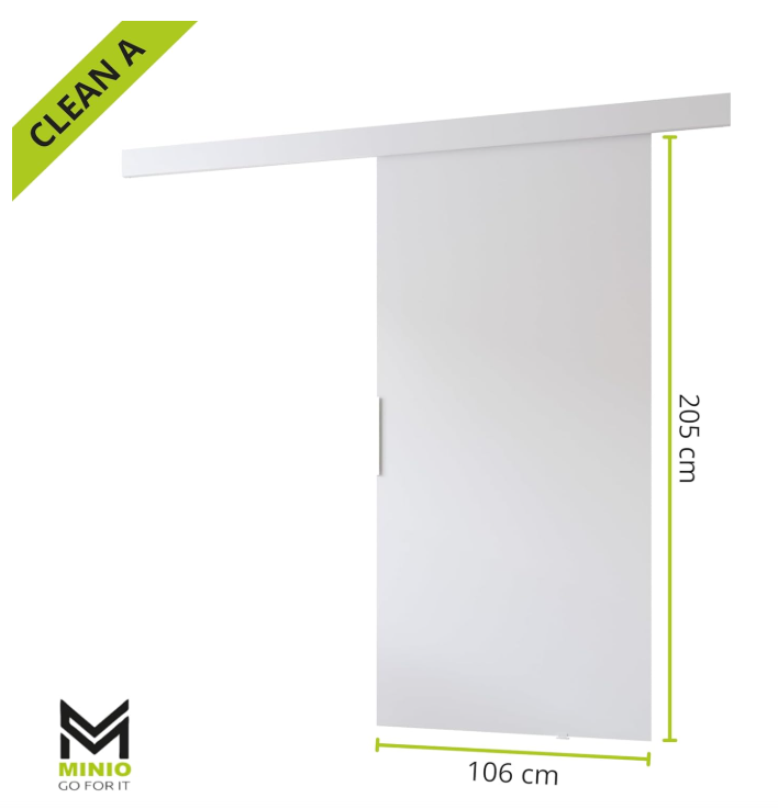 MINIO go for it, porte coulissante CLEAN A 106 cm portes de chambre | Blanc - 3