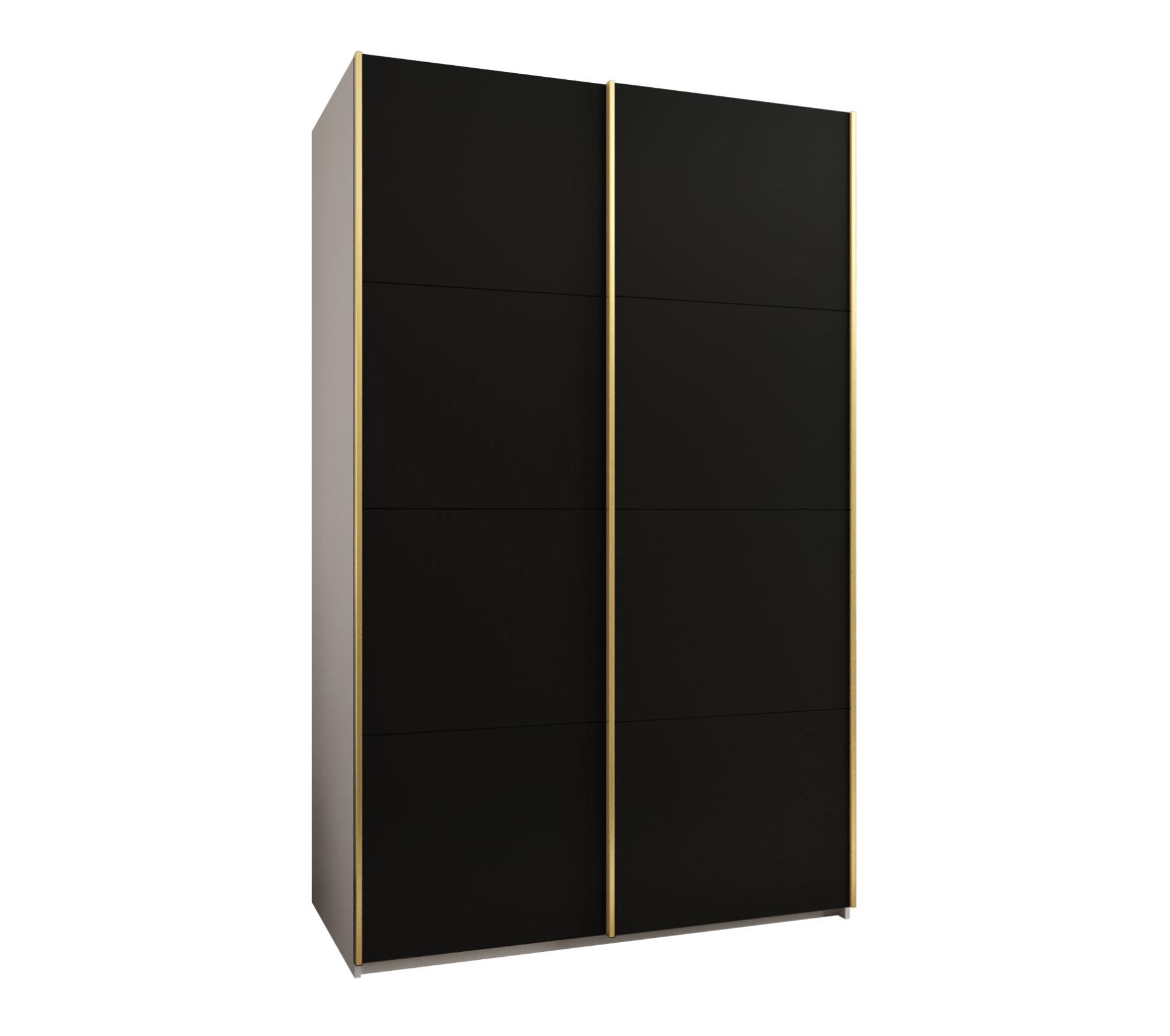 Szafa przesuwna wysoka Lux 1 150 x 64 x 245,5 cm biały + czarny + u. złoty - Abiks Meble