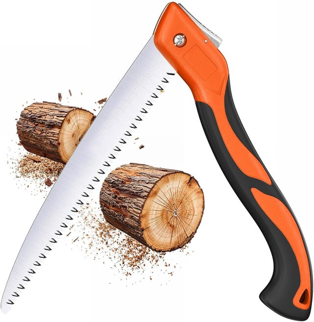 Sierra de podar de 265 mm, plegable con mango antideslizante, herramienta portátil para podar, cortar madera, jardinería, camping, silvicultura y carp