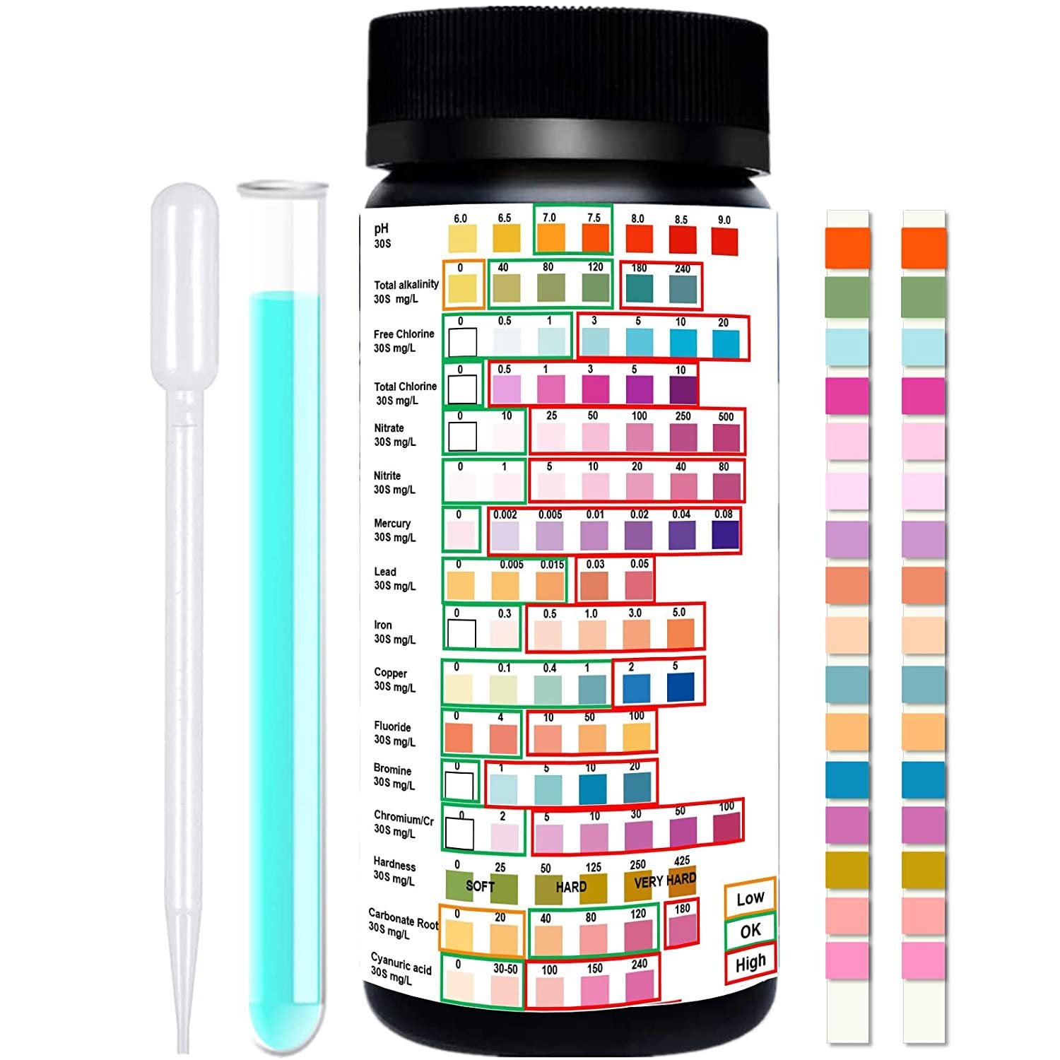Kit de Test d'Eau 16-en-1 – Analyse du pH, dureté, chlore, plomb, nitrates – Pour eau potable, robinet, puits - 2