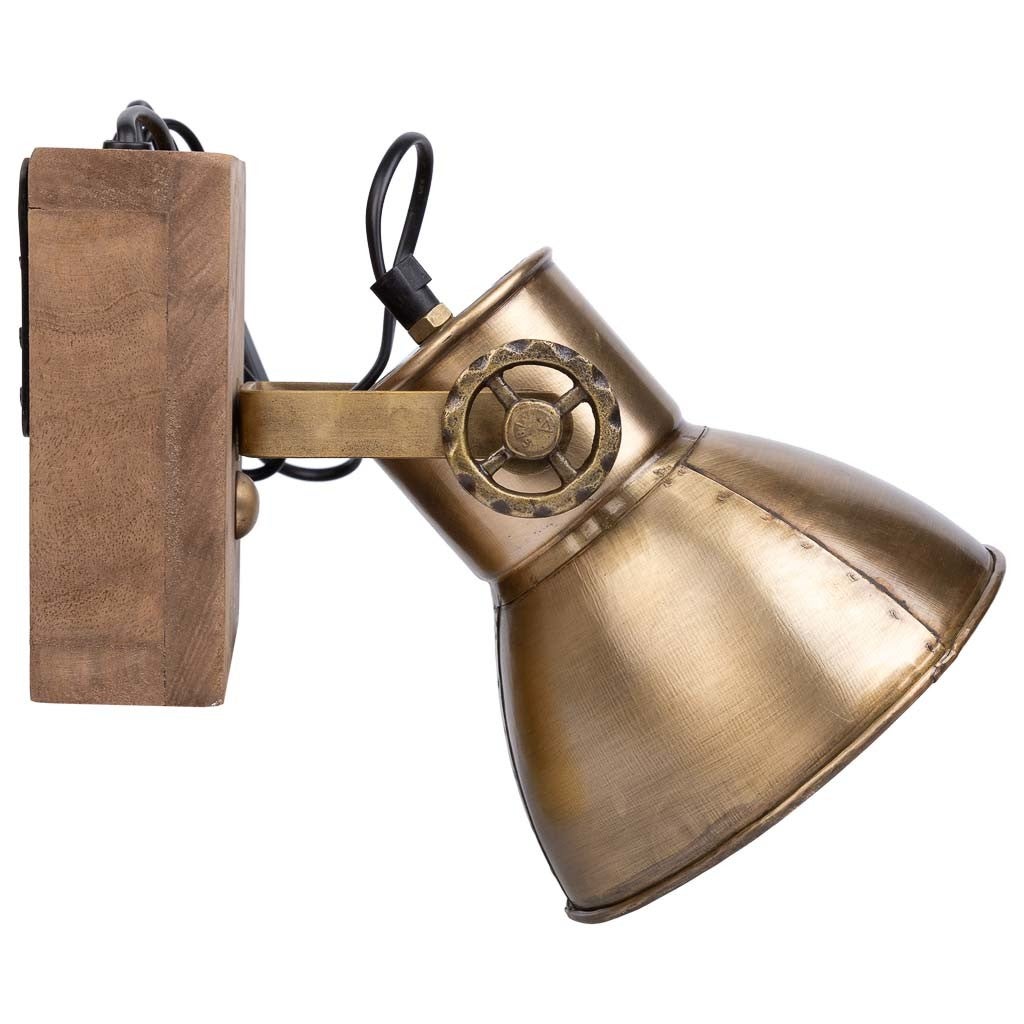 Aplique de madeira e metal dourado 18x18x27 - 3