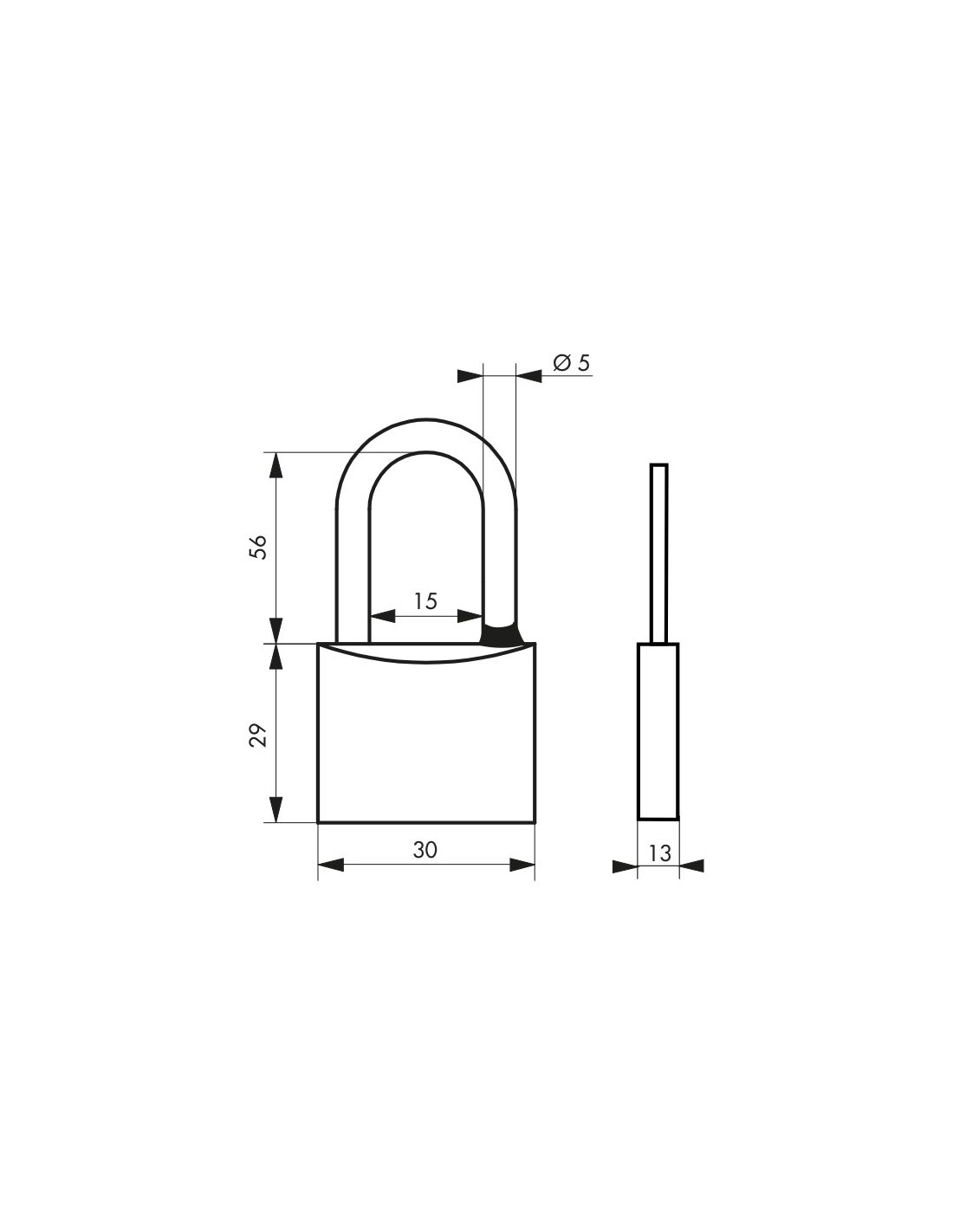 THIRARD - Cadenas à clé Type 1, laiton, extérieur, anse 1/2 inox, 35mm, 2 clés - THIRARD - 2