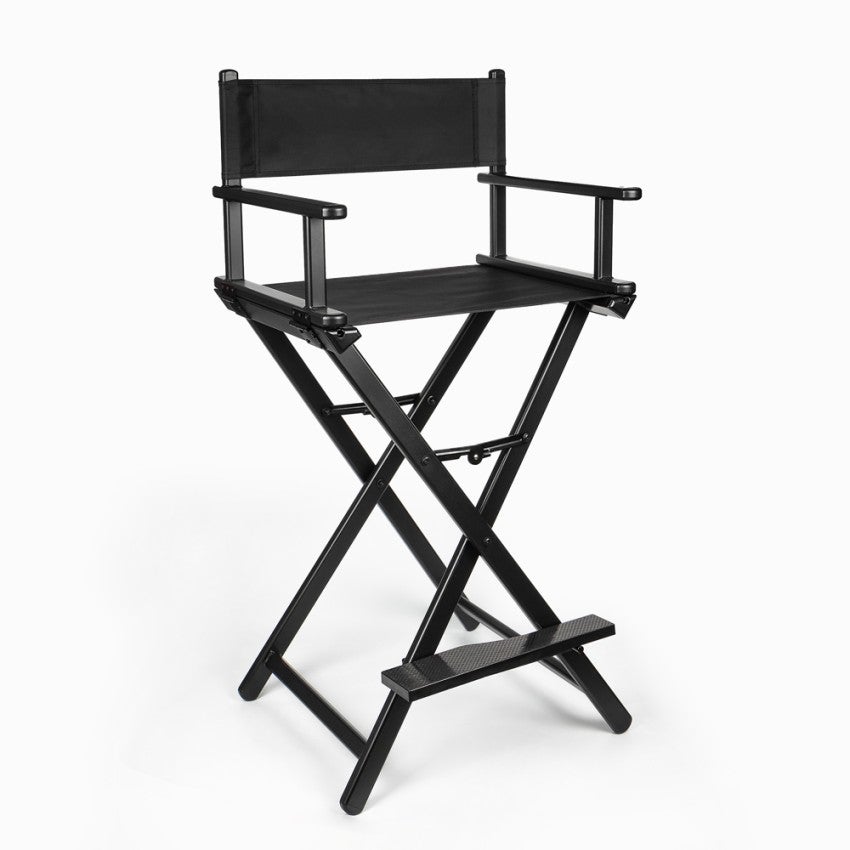 Set Tavolo Da Trucco Con Sgabello E Specchio 3 Ante - Stile Vittoriano, Nero, Legno Paulownia (100x40x146cm) - 5