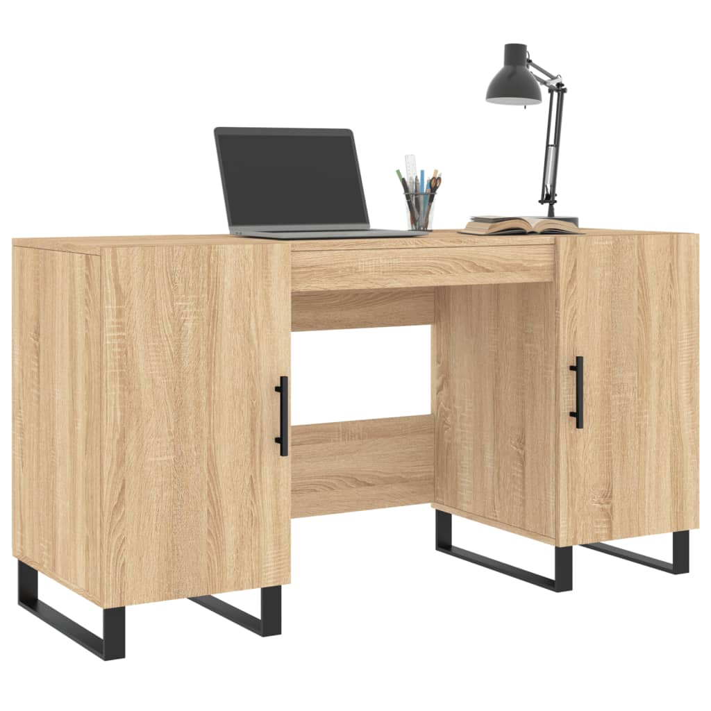 Bureau，Table de travail，Table d'étude chêne sonoma 140x50x75 cm bois d'ingénierie CWV19448 - 3
