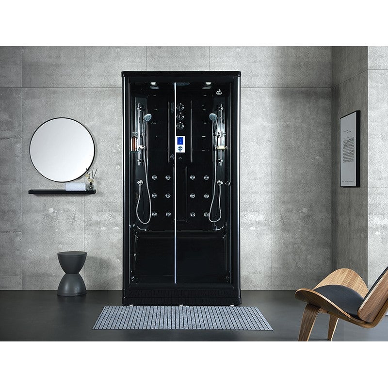 Cabine douche hammam Boreal® H-DUO Black Edition 112,5 x 90,5 x 220H cm - 9