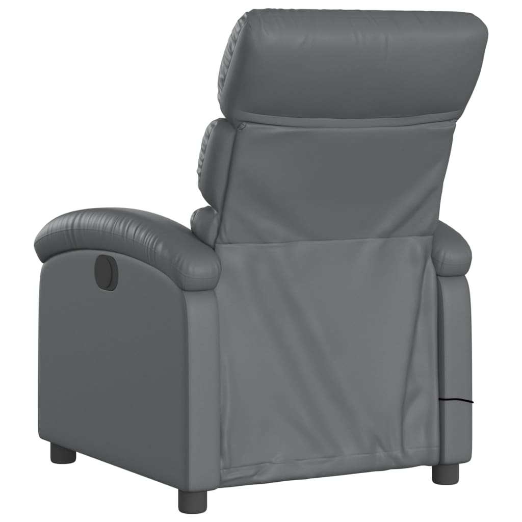 Fauteuil de Salon，Chaise，Fauteuil de massage inclinable gris similicuir - 6