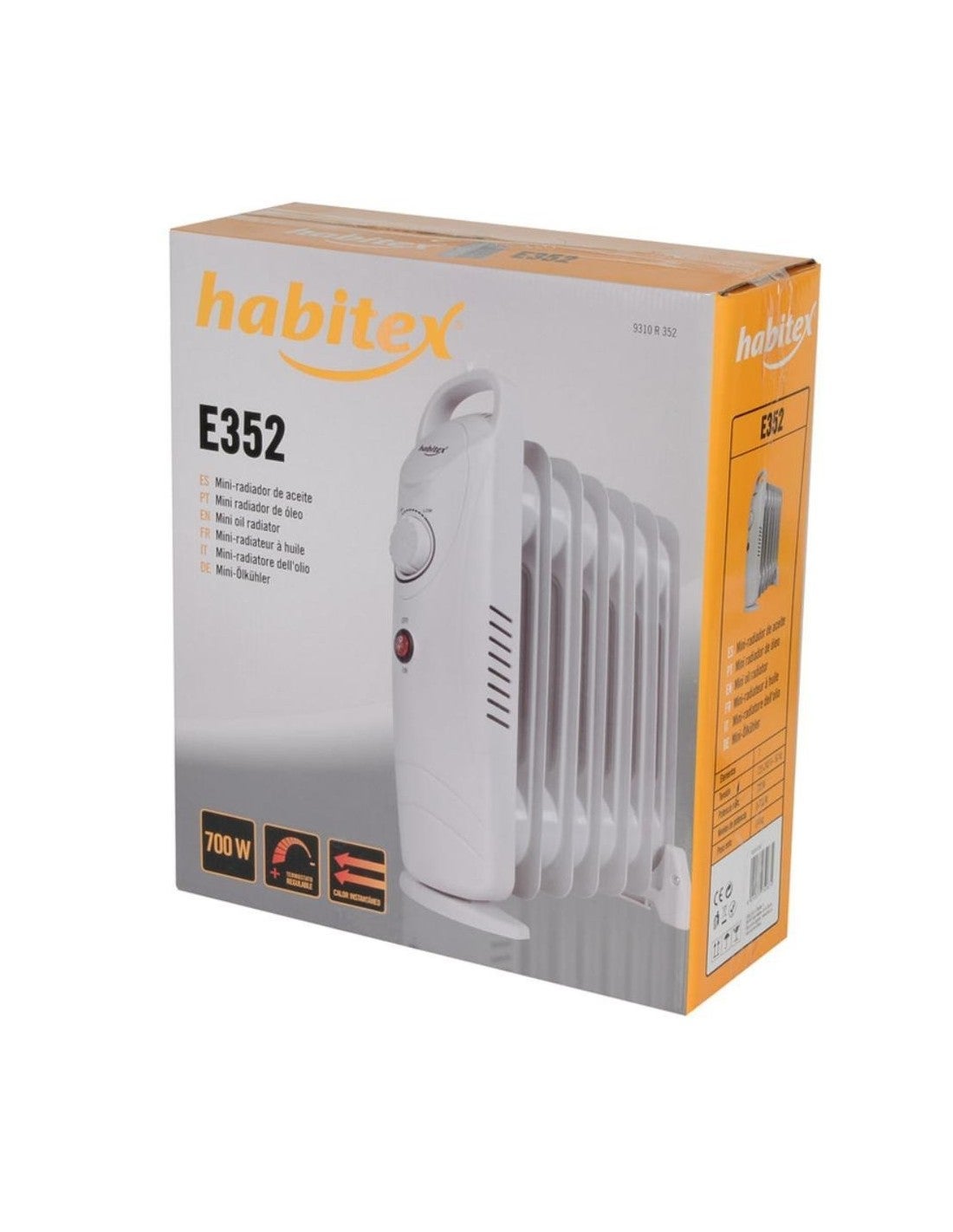Mini radiador de aceite E352 HABITEX 700 W Con termostato regulable - 4