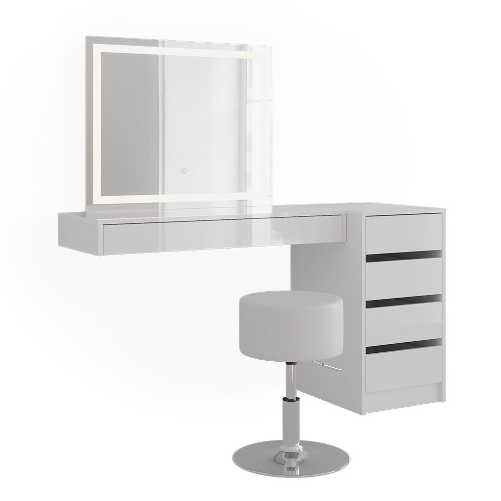 Vicco Stół do toalety Sherry, Biały, 100 cm 4 części
