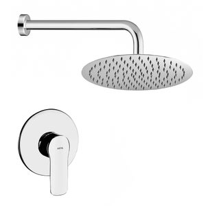 Soffione Doccia A Pioggia Con Braccio A Parete - Design Slim, Acciaio Cromato, Ugelli Anticalcare - Foto 8