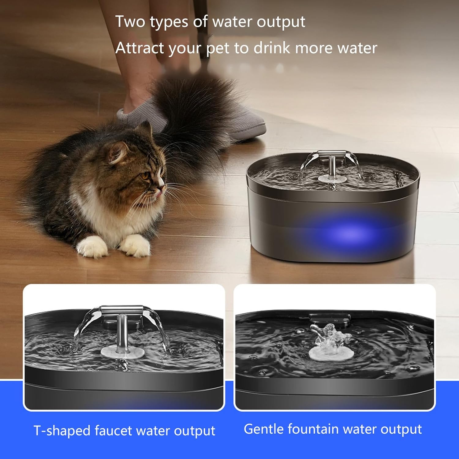 Fontanella automatica per gatti - 2,2 l - Fontanella per gatti - Distributore d'acqua per gatti - Fontanella per gatti - Super silenziosa, per cani - 3