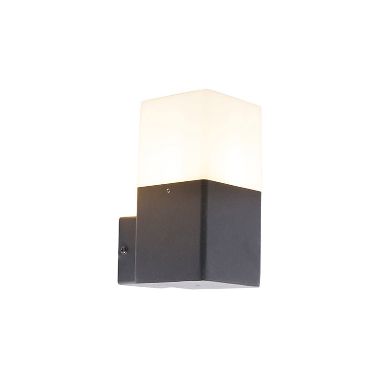 Lanterna parete da esterno alluminio nero attacco e27 ip44 diffusore i