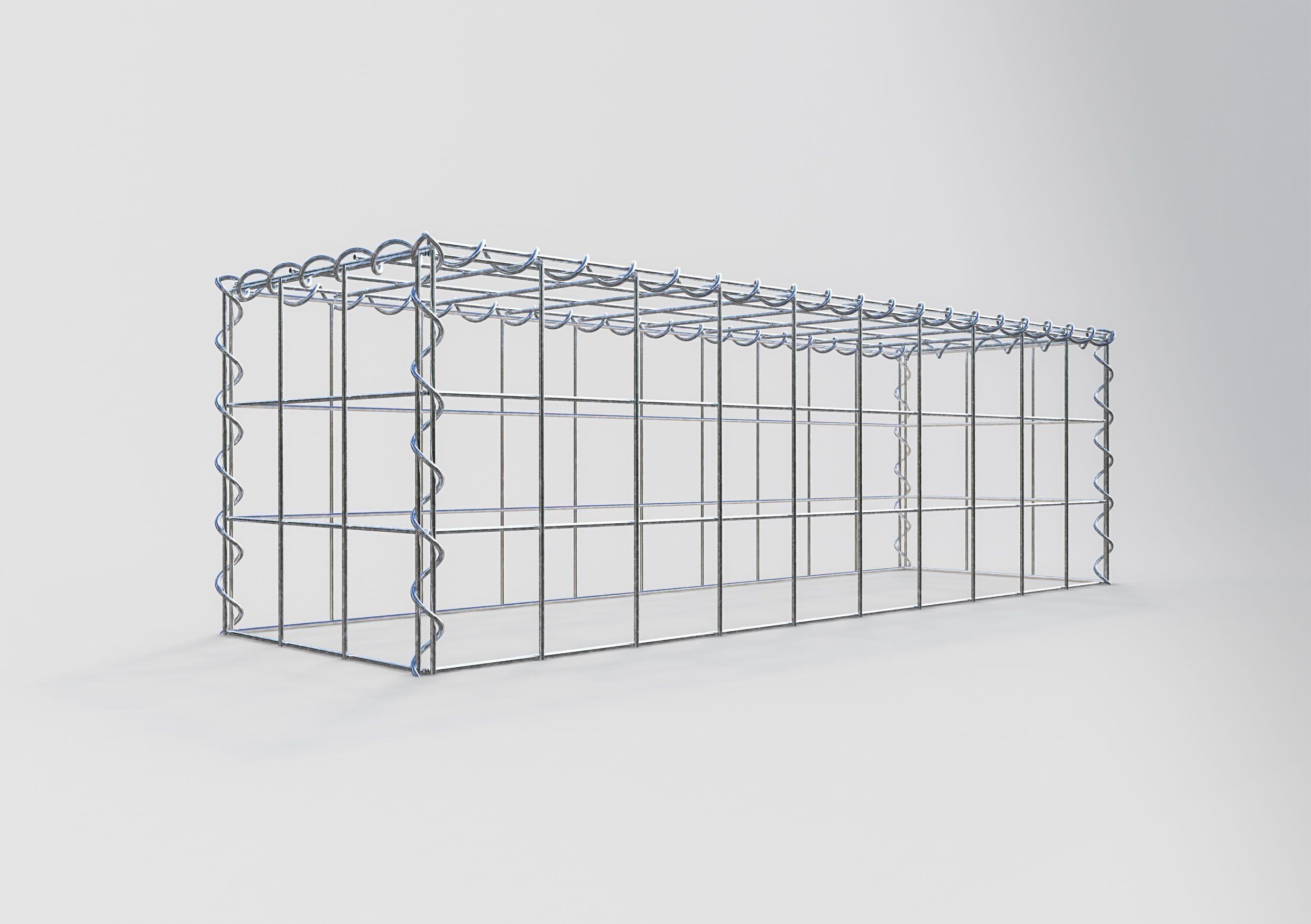 Gavión para apilar en acero galvanizado 100x30x30cm (LxAxP), malla 10 x 10cm, Espiral, sin rejilla inferior - 2