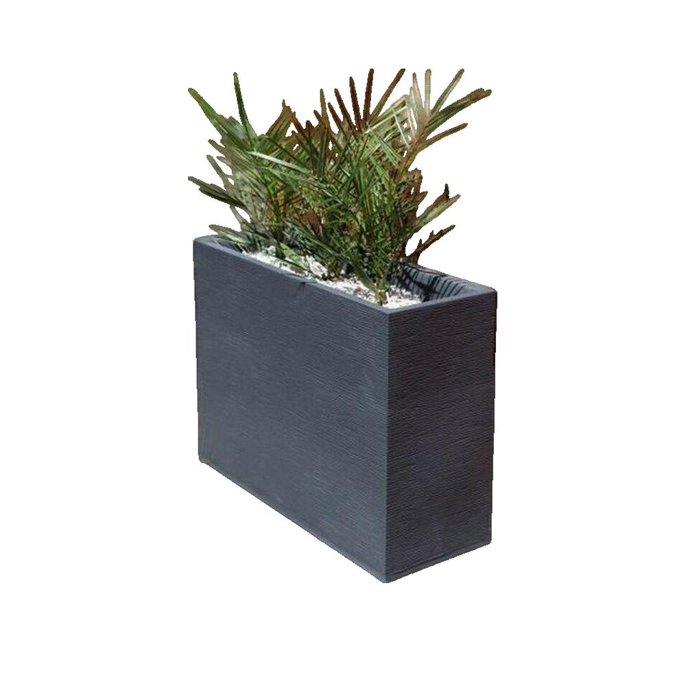 Jardinière rectangulaire Graphit - 78,5 x 29,5 x 60 cm - 46 L - Gris anthracite - Eda - 3