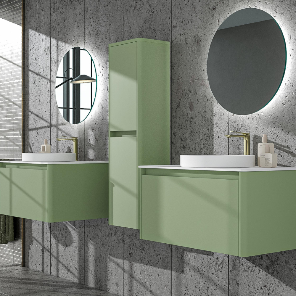 Mobile da bagno sospeso VAROBATH FUSE — 1 cassetto con lavabo incluso - Colore RAL personalizzabile Design moderno Premium﻿ - 6