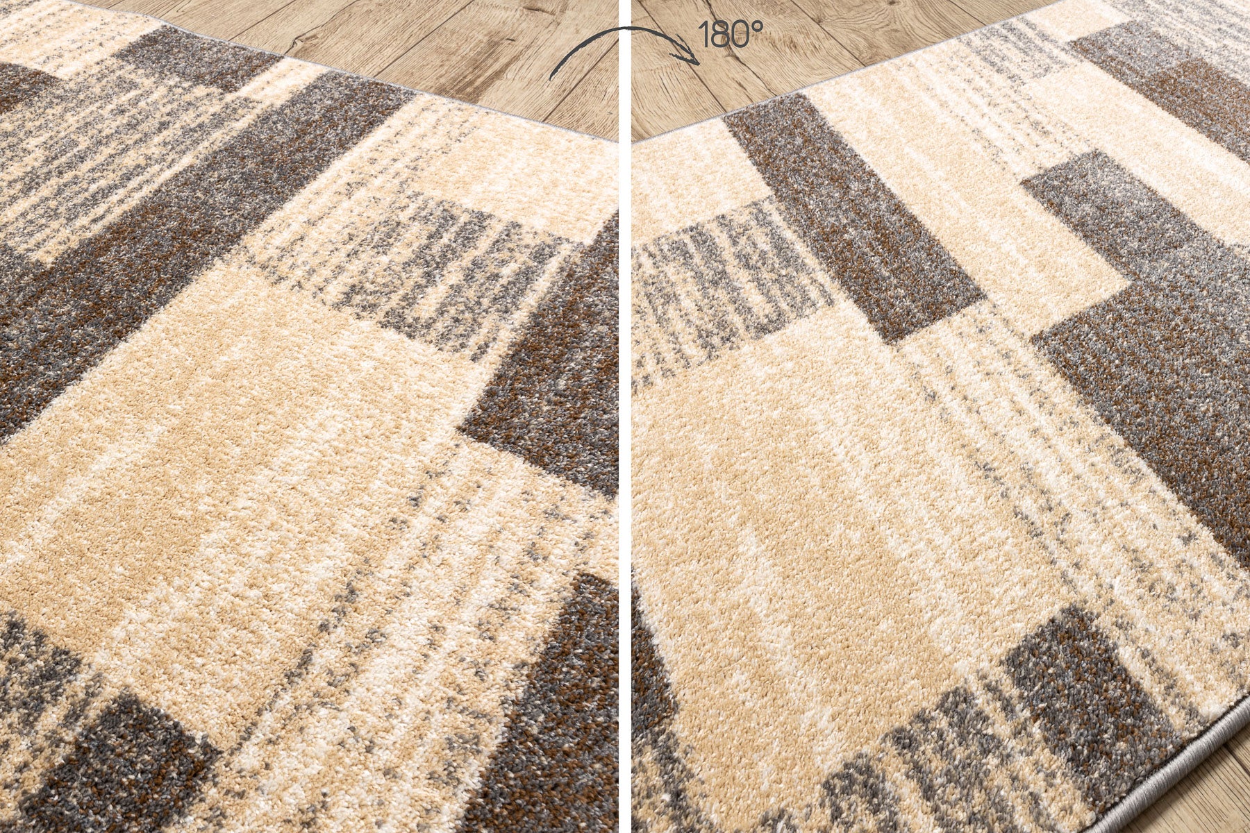 Tapis de couloir KARMEL Deski planches caramel gris 80cm 80x490 cm - 3