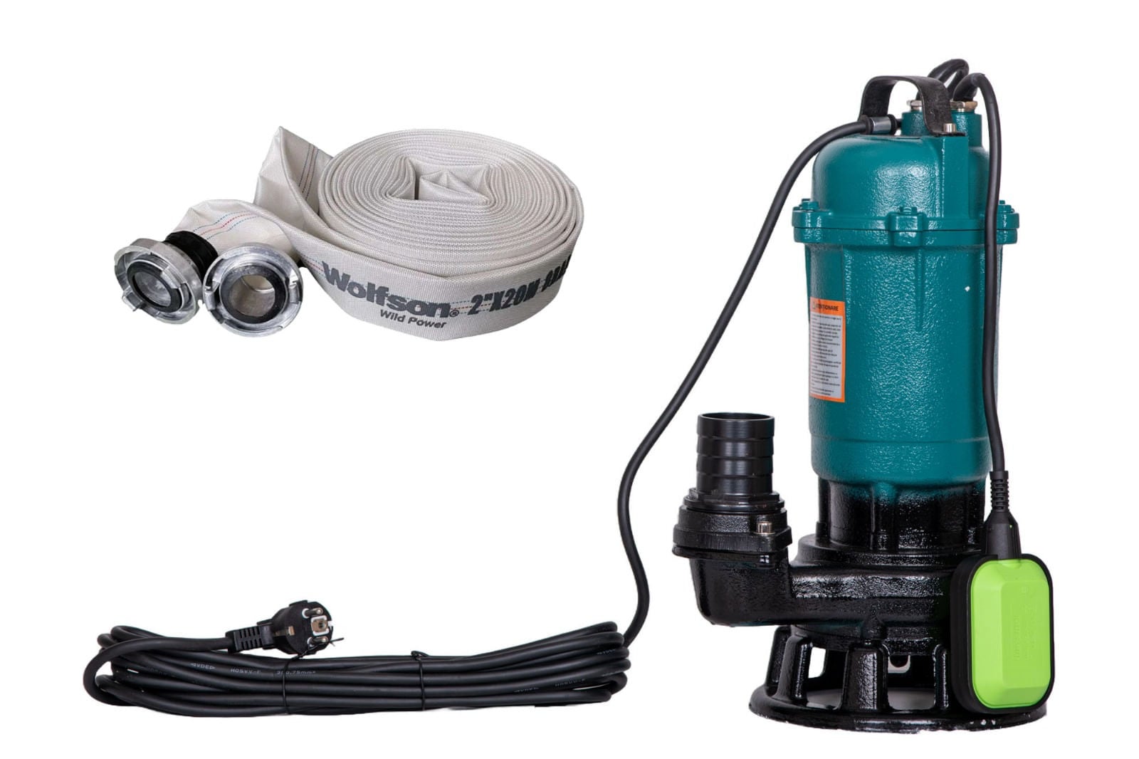 Pompa apa murdara cu tocator Gospodarul Profesionist, 2900W, 10000 L/H + furtun pompieri 20m, 2 toli