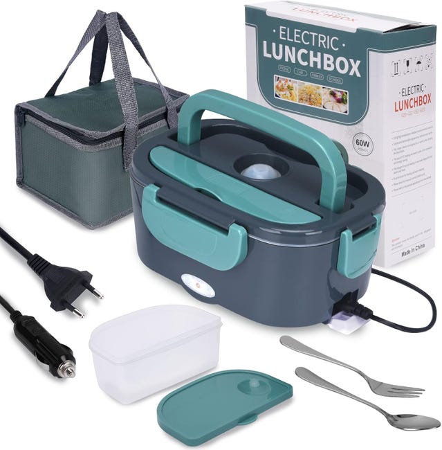 Podgrzewany lunchbox 3 w 1 – 12 V/24 V/220 V – 1,5 l, 60 W, przenośny podgrzewacz do żywności w samochodzie i w domu