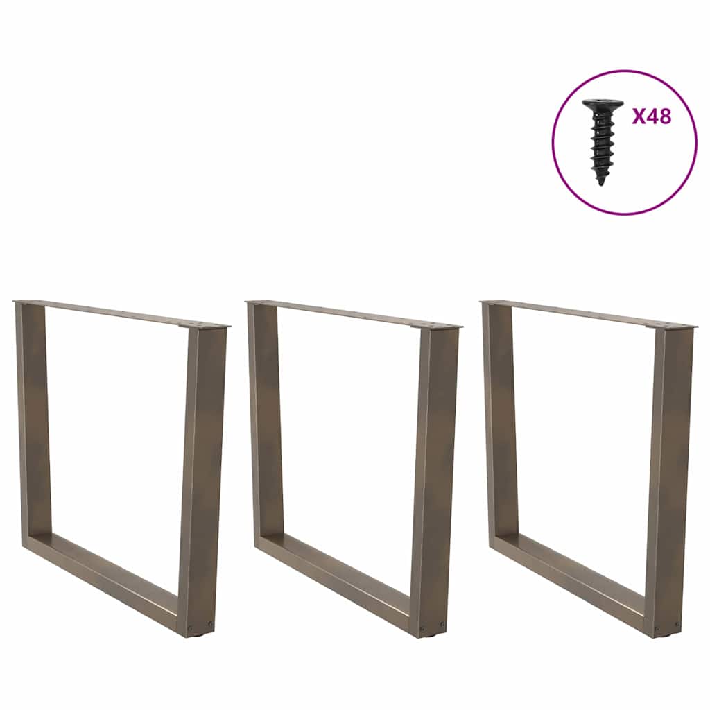 Maison Exclusive - Pieds de table à manger en forme de V, 3 pièces, acier l, 100 x (72-73,3) cm - 3