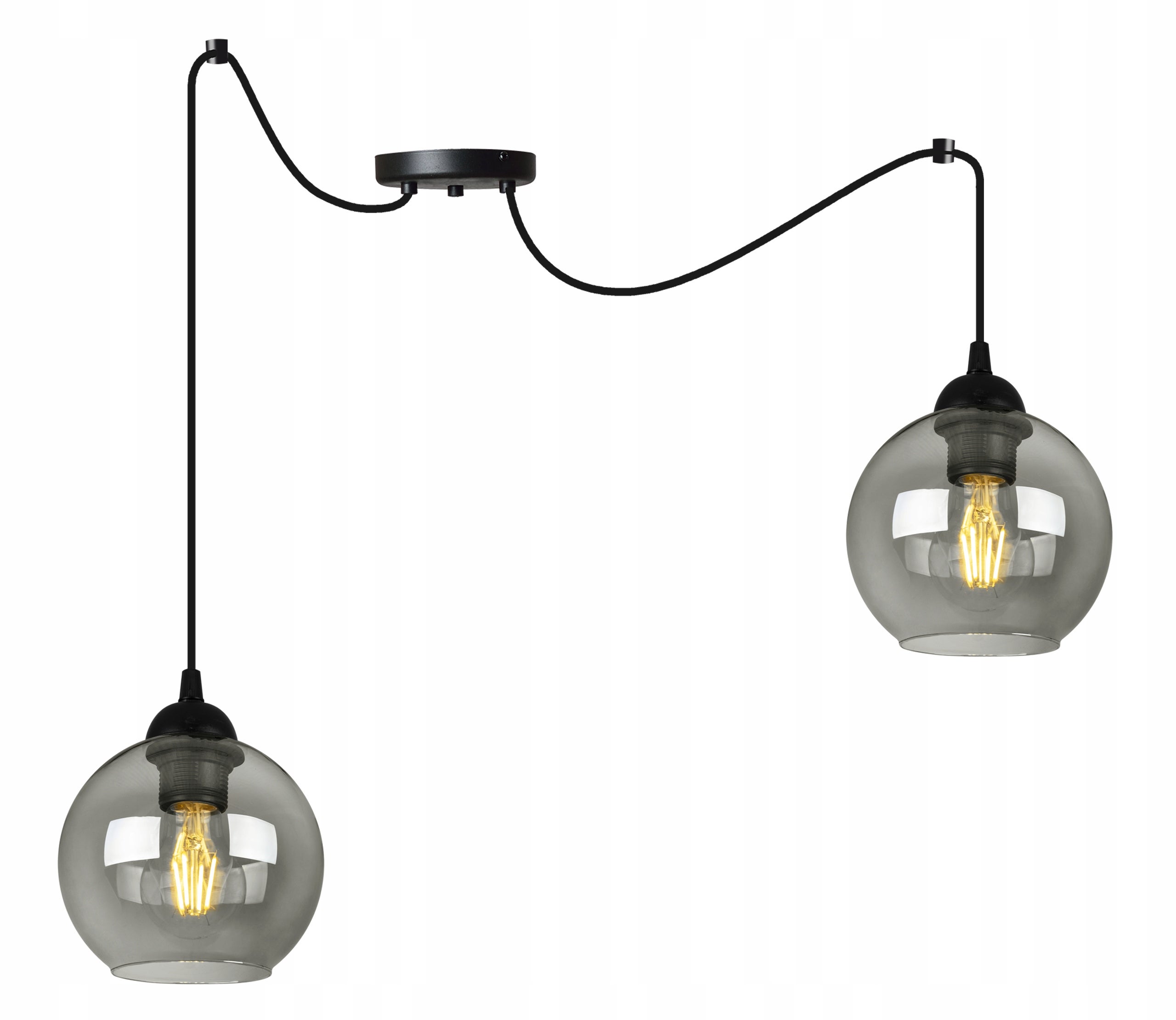 Lampa sufitowa wisząca Spider Haga classy 2xE27 abażur kula grafitowa Light Home LH