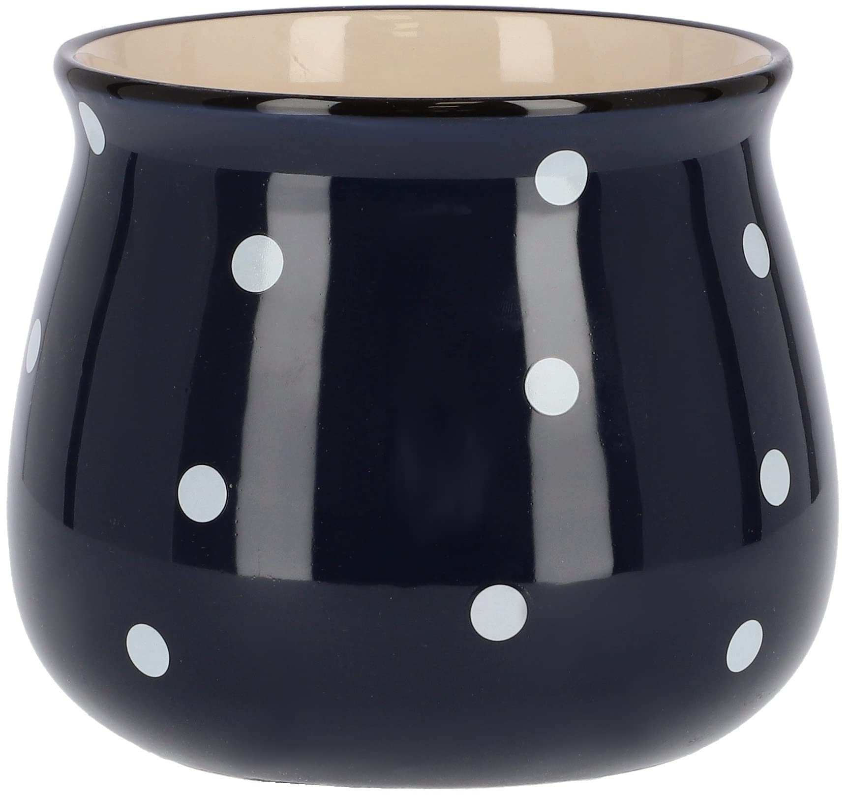 Doniczka osłonka 125mm donica ceramiczna w grochy - KOTARBAU