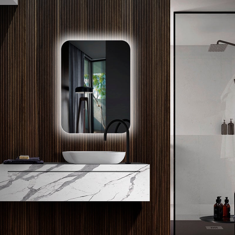 Miroir salle de bain lumineux gand miroir mural doubles bandes led anti-buée pour maquillage 160x80cm